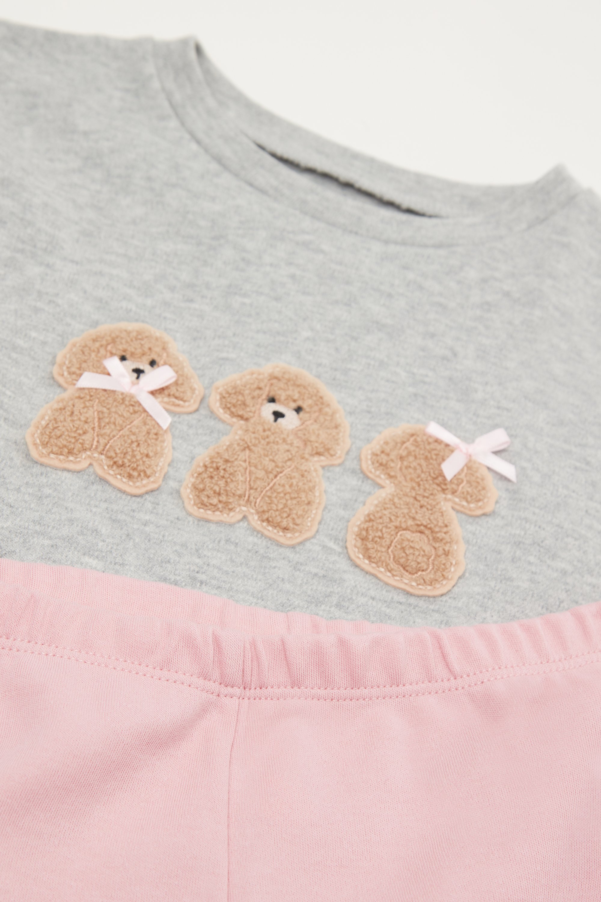 Girls’ Long Heavy Cotton Pyjamas with Dog Patch