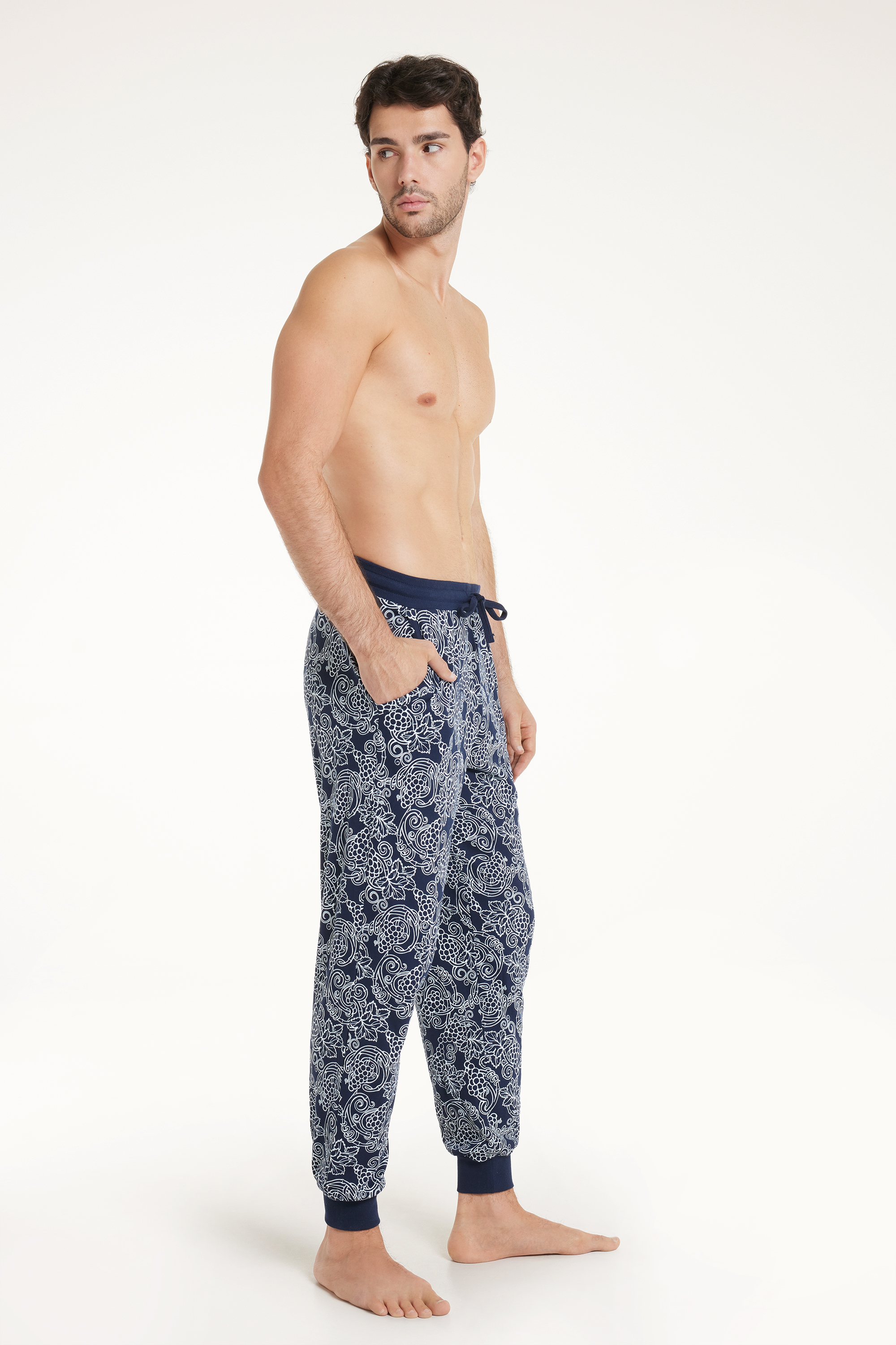 Long Cotton Sweatpants with Drawstring