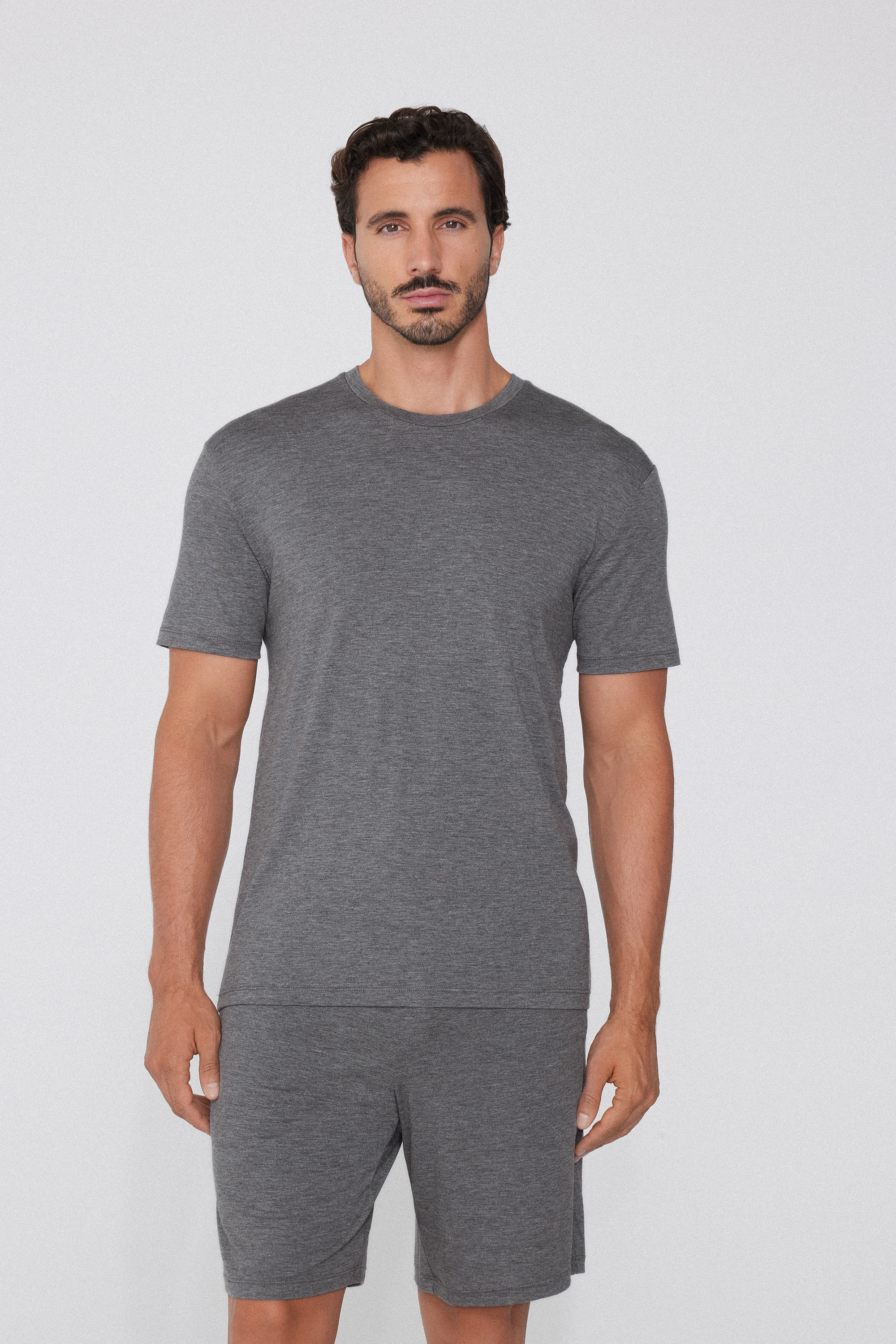 Rundhals-T-Shirt aus Viskose