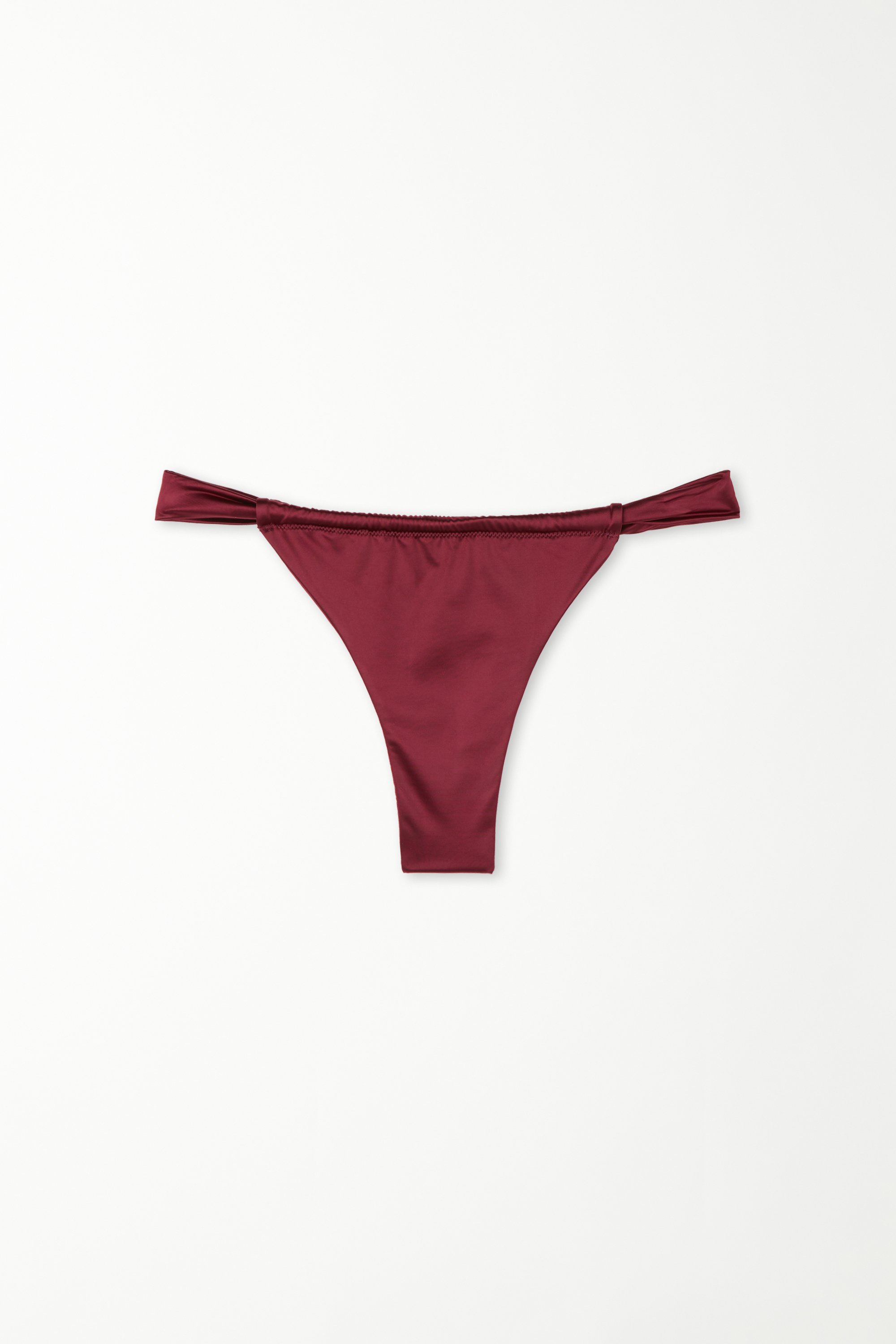 Cueca de Biquíni Brasileira Deslizante Shiny Bordeaux