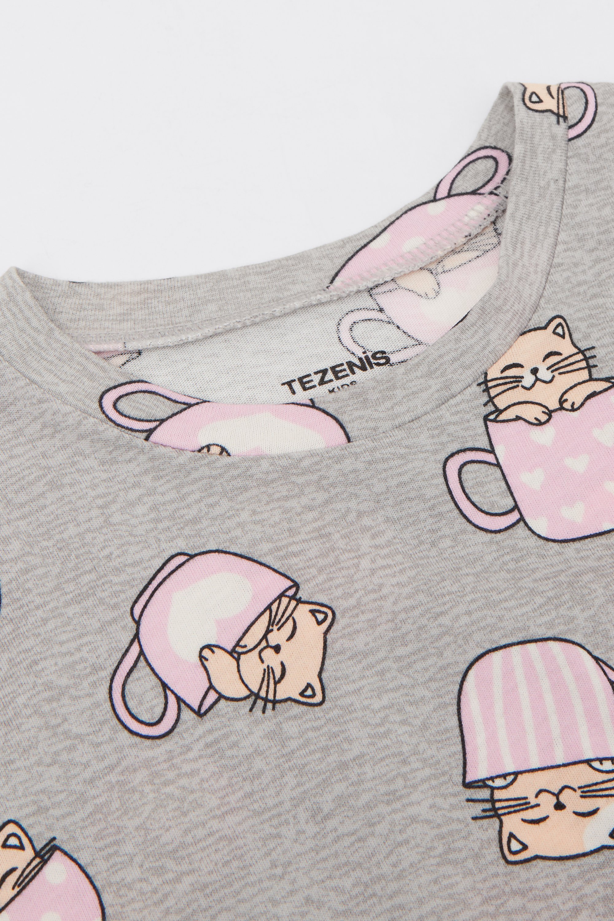 Pigiama Lungo Bimba Cotone Stampa Gattini