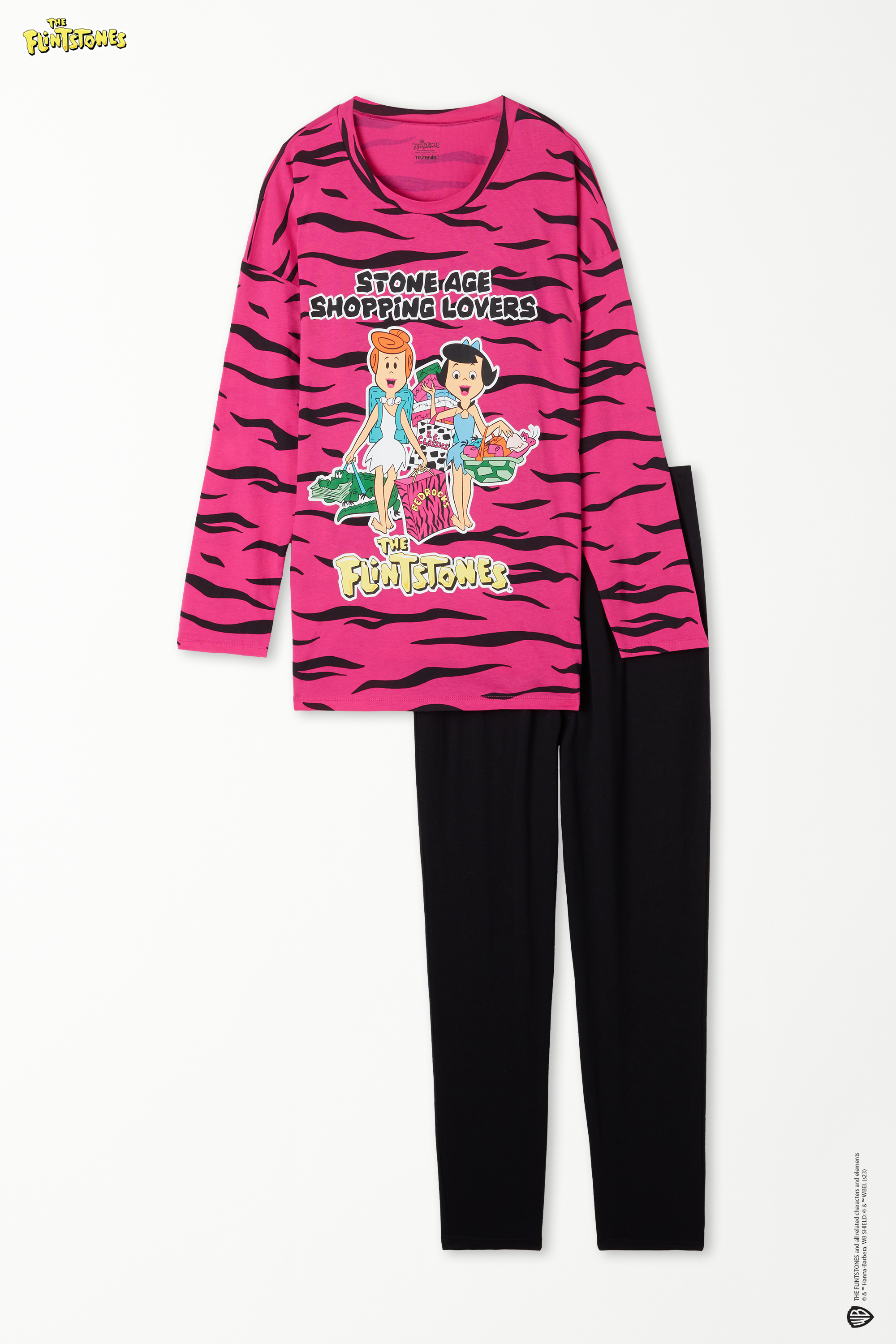 Langer Pyjama mit Flintstones-Print