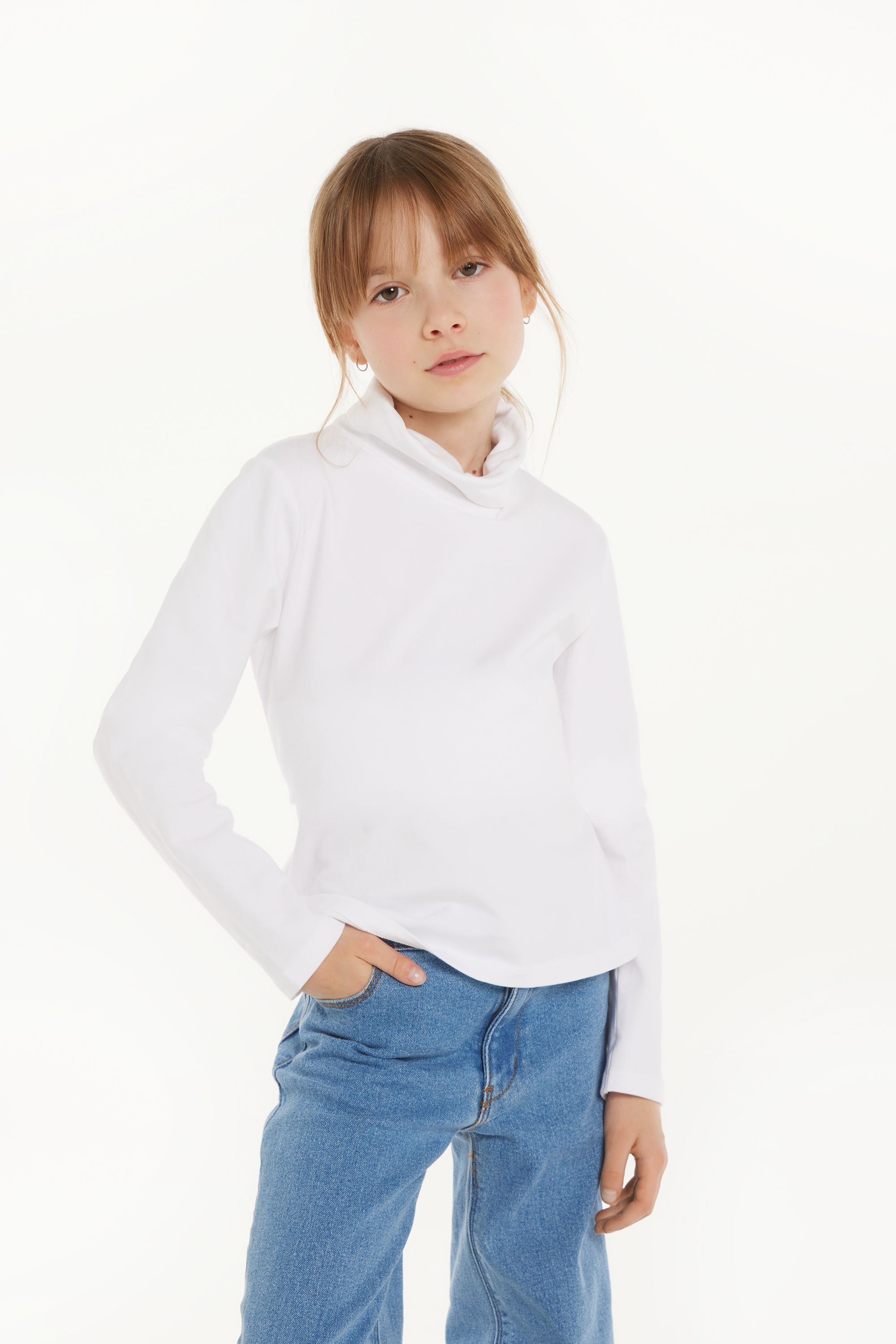 Pull Manches Longues Col Montant Coton Thermique Enfant Unisexe