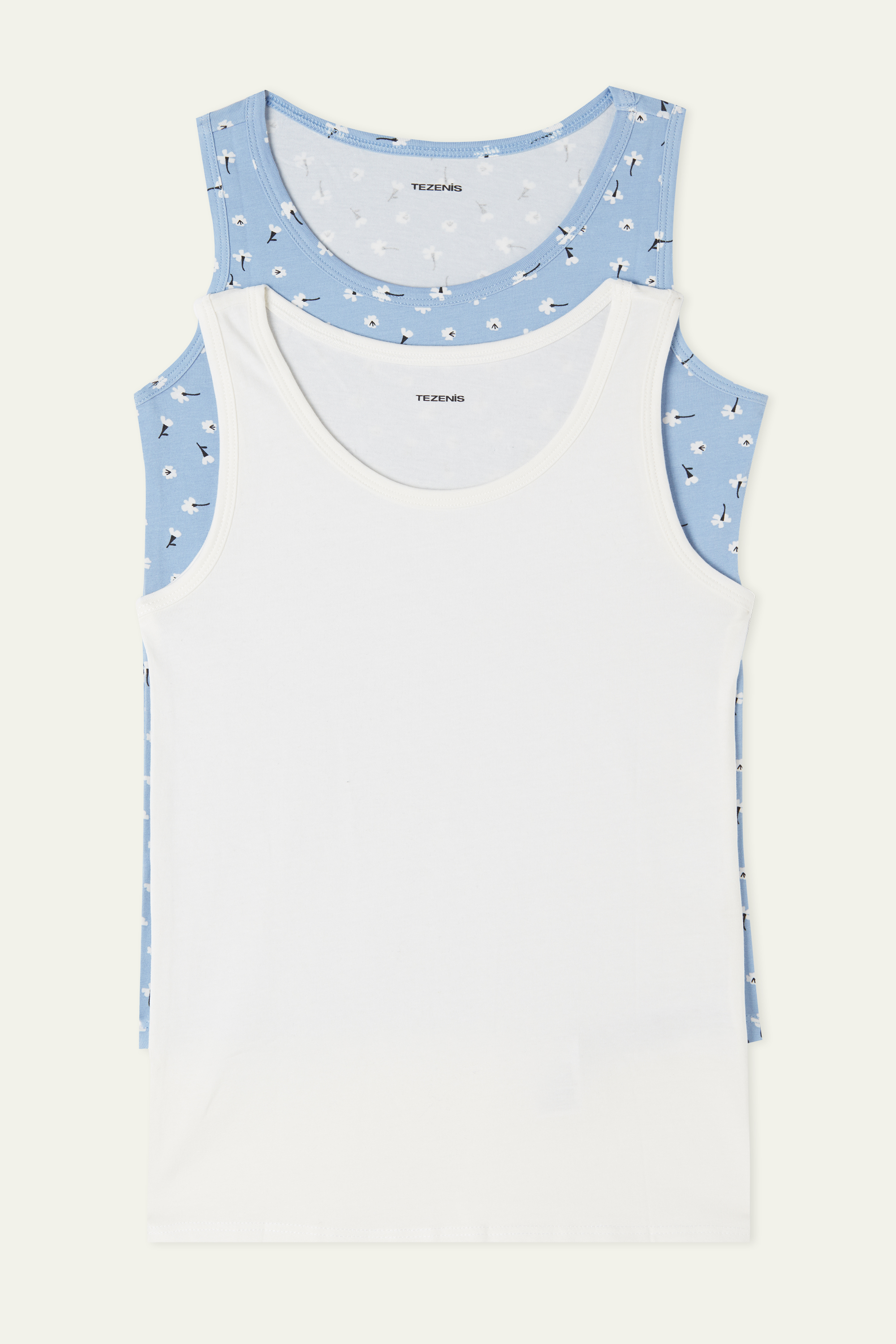 2 x Patterned Cotton Vest Multipack Tops Kids Tezenis