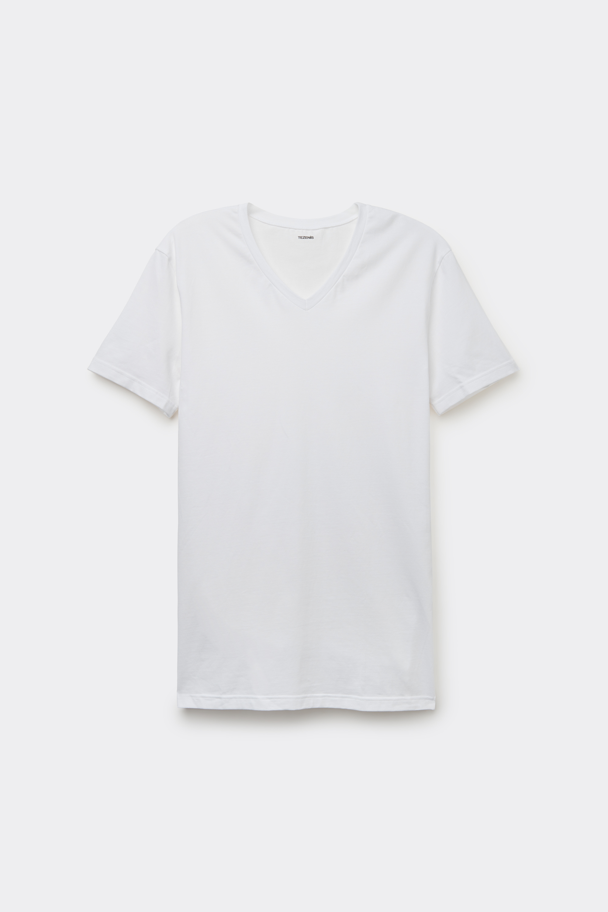 V Nyakú T-shirt Rugalmas Pamutból