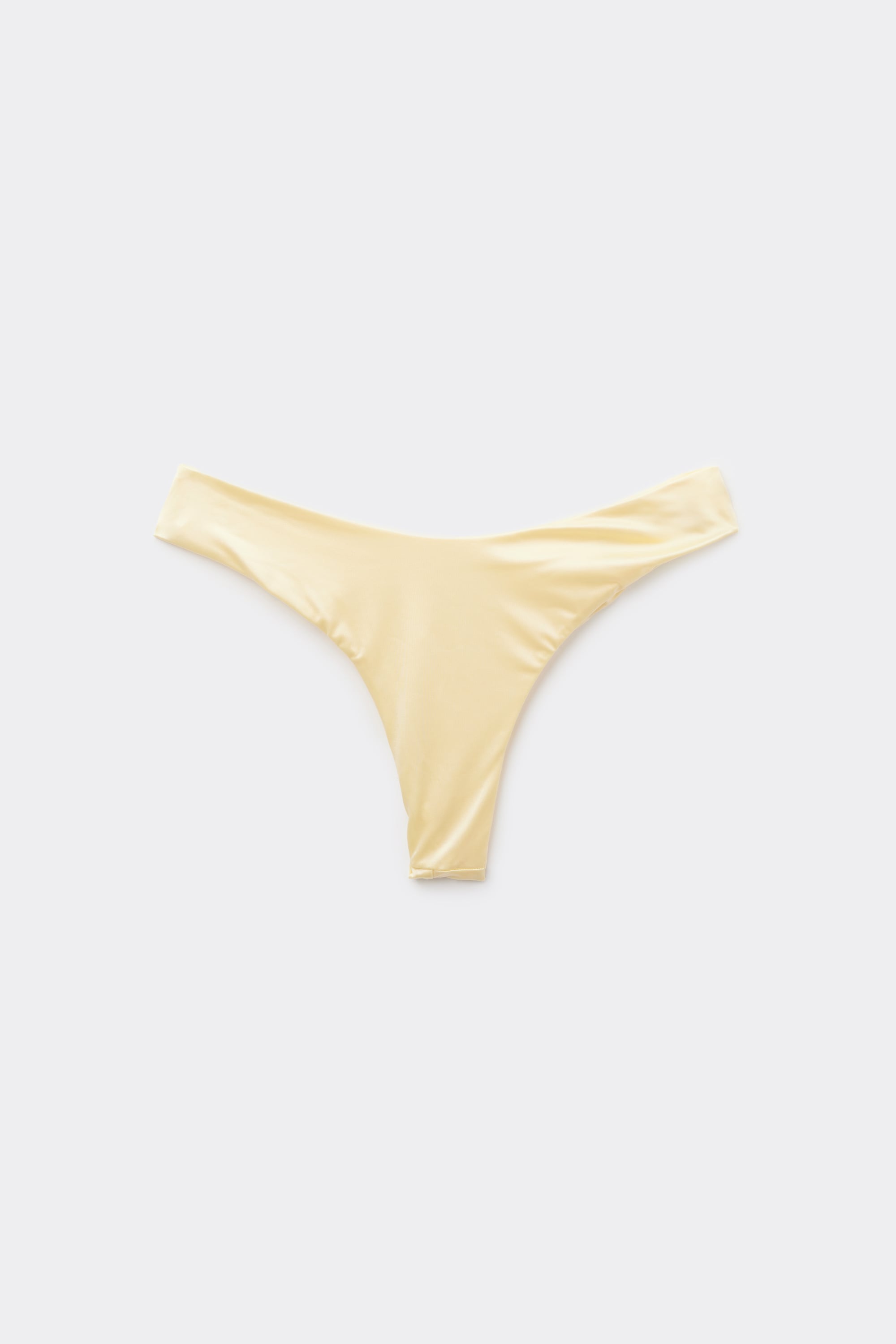 Bas de Bikini Br&eacute;silien &Eacute;chancr&eacute; Arrondi Shiny Jaune Beurre