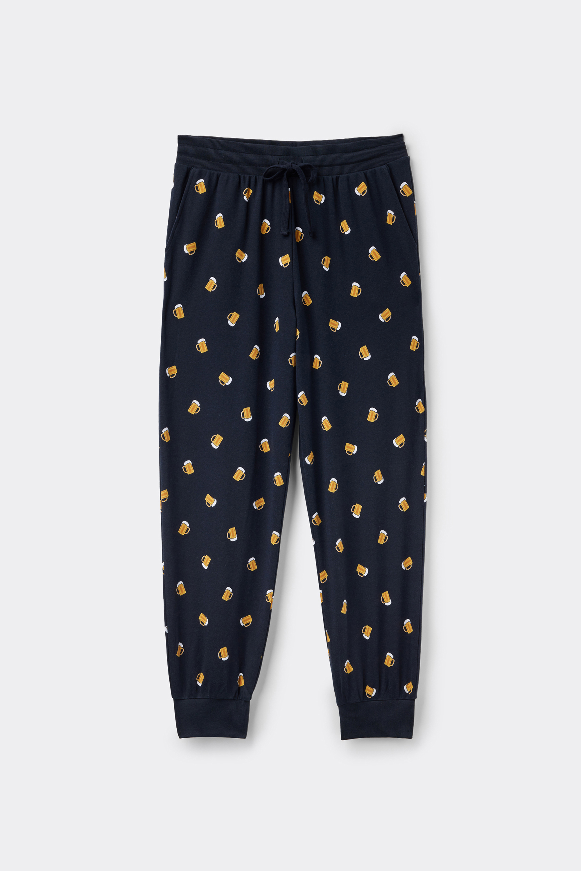 Printed Heavy Cotton Jogger Pants with Pockets