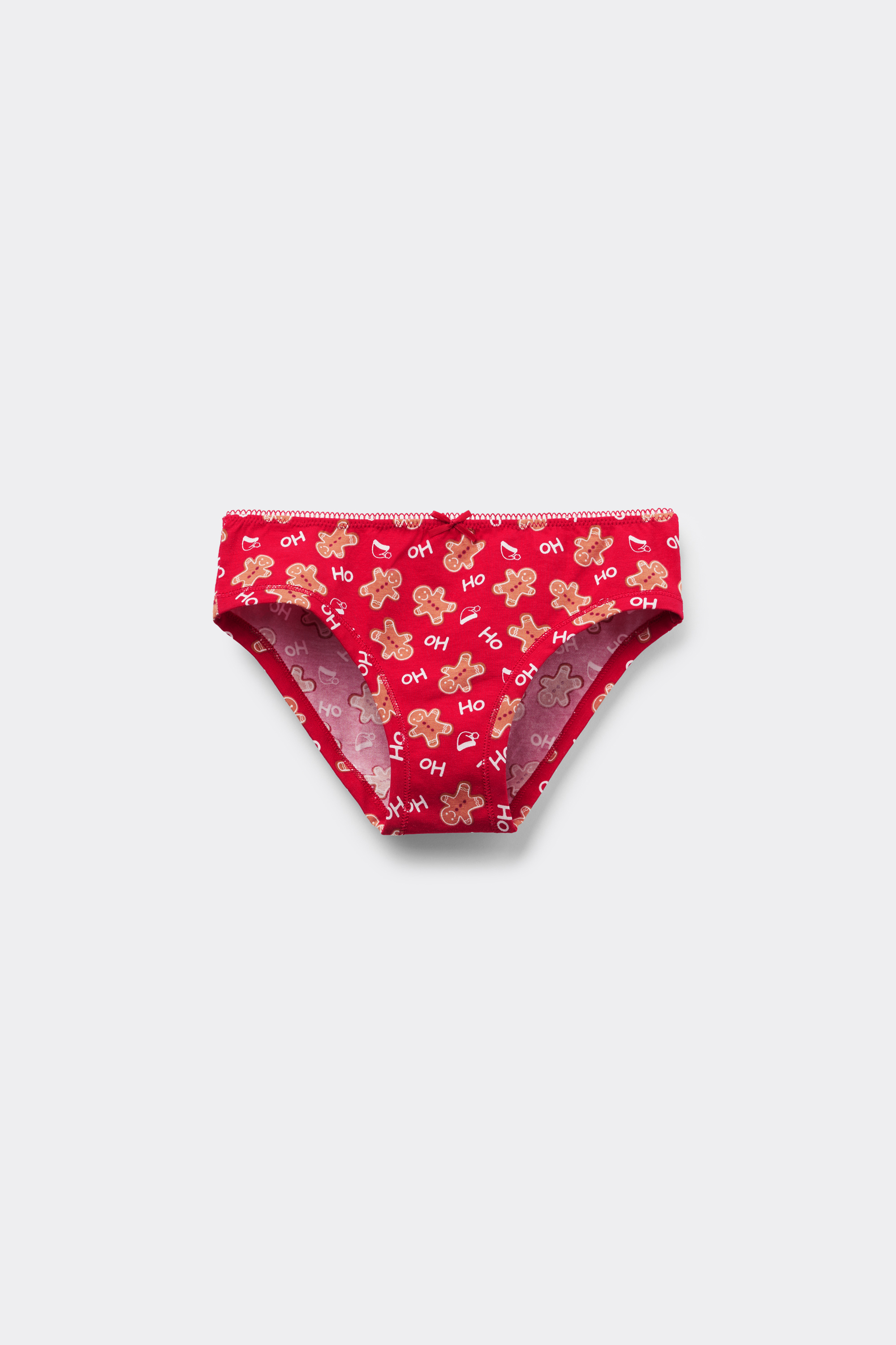 Cueca Menina em Algodão com Estampado Natalício