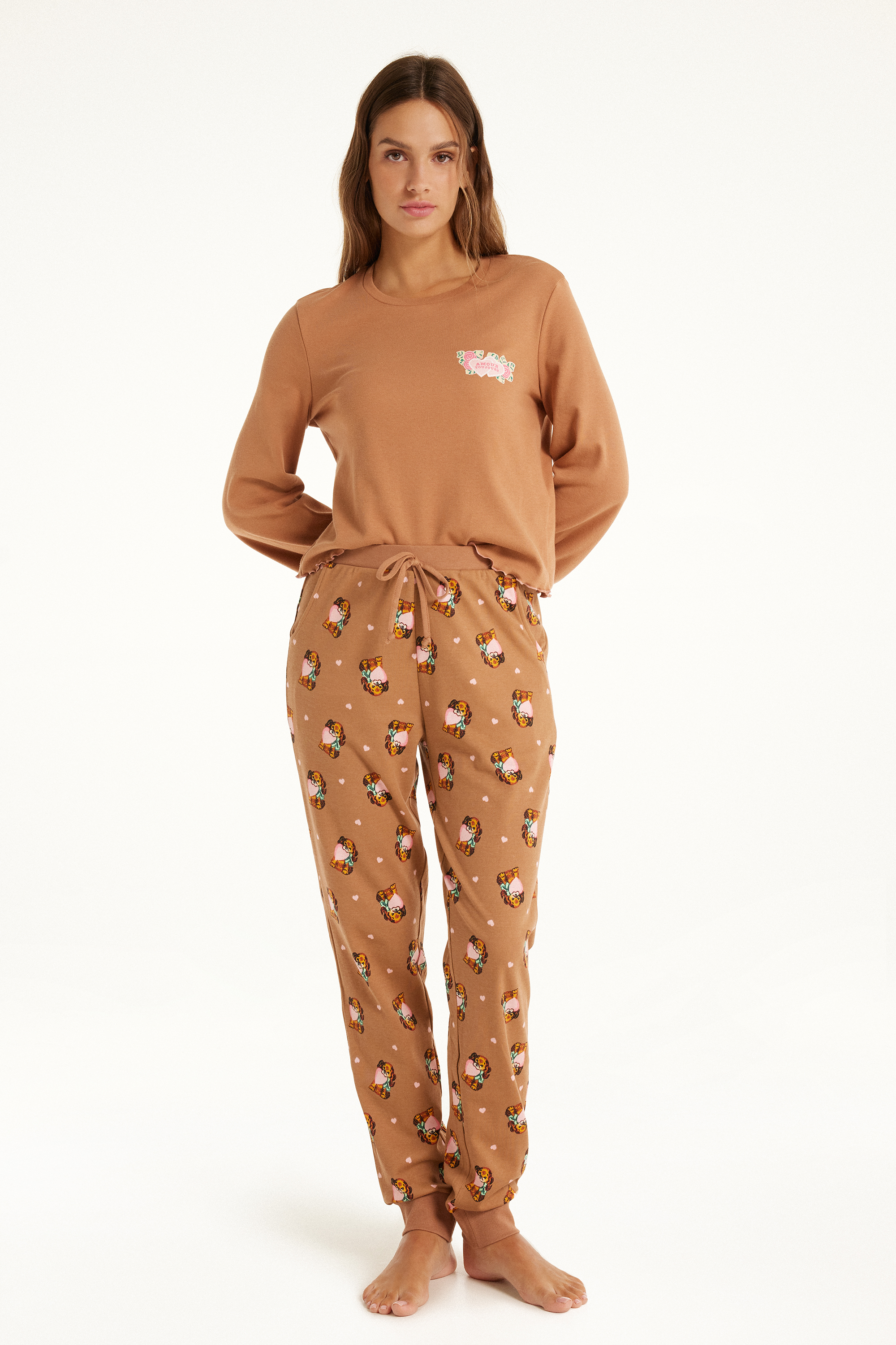 Long Printed Cotton Trousers