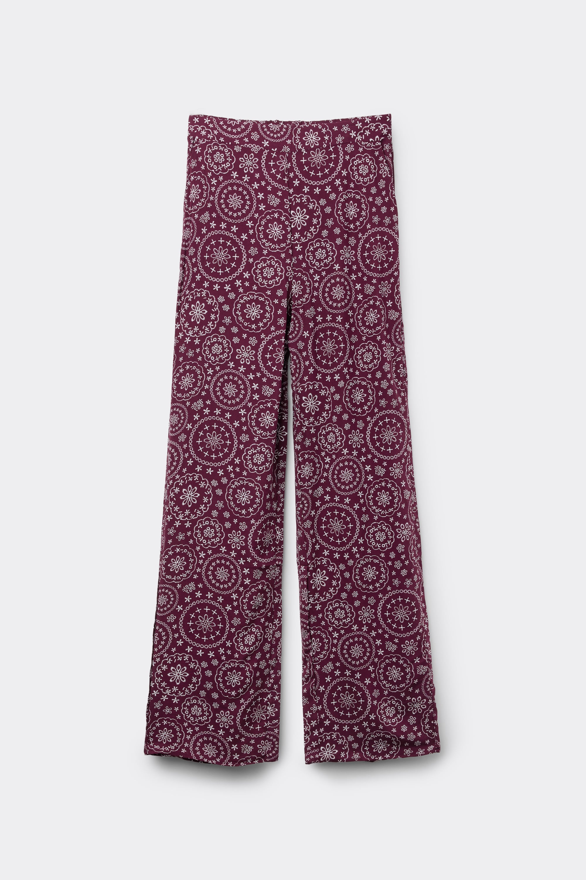 Viscose Canvas Straight-Cut Trousers