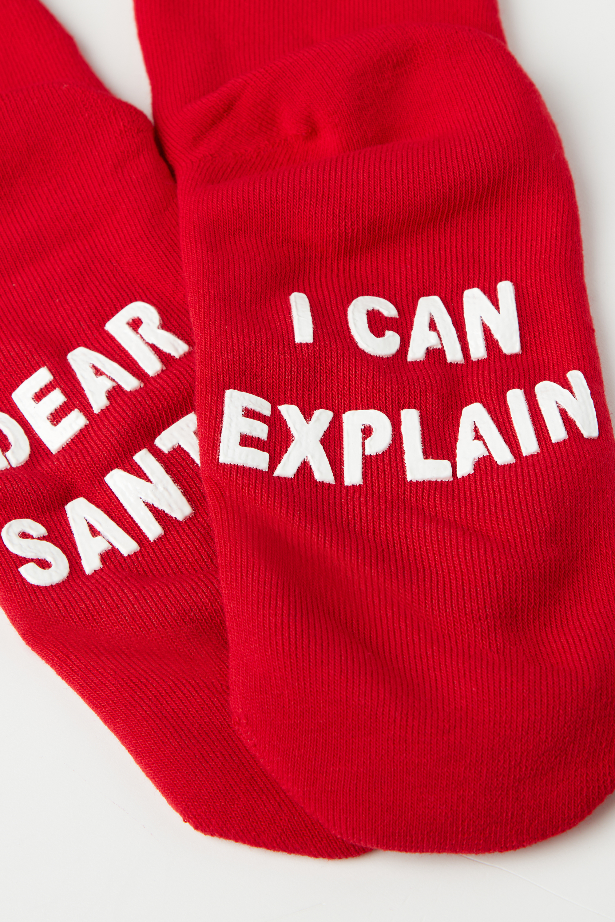 Men's Short Non-Slip Socks with "Dear Santa" Christmas Print