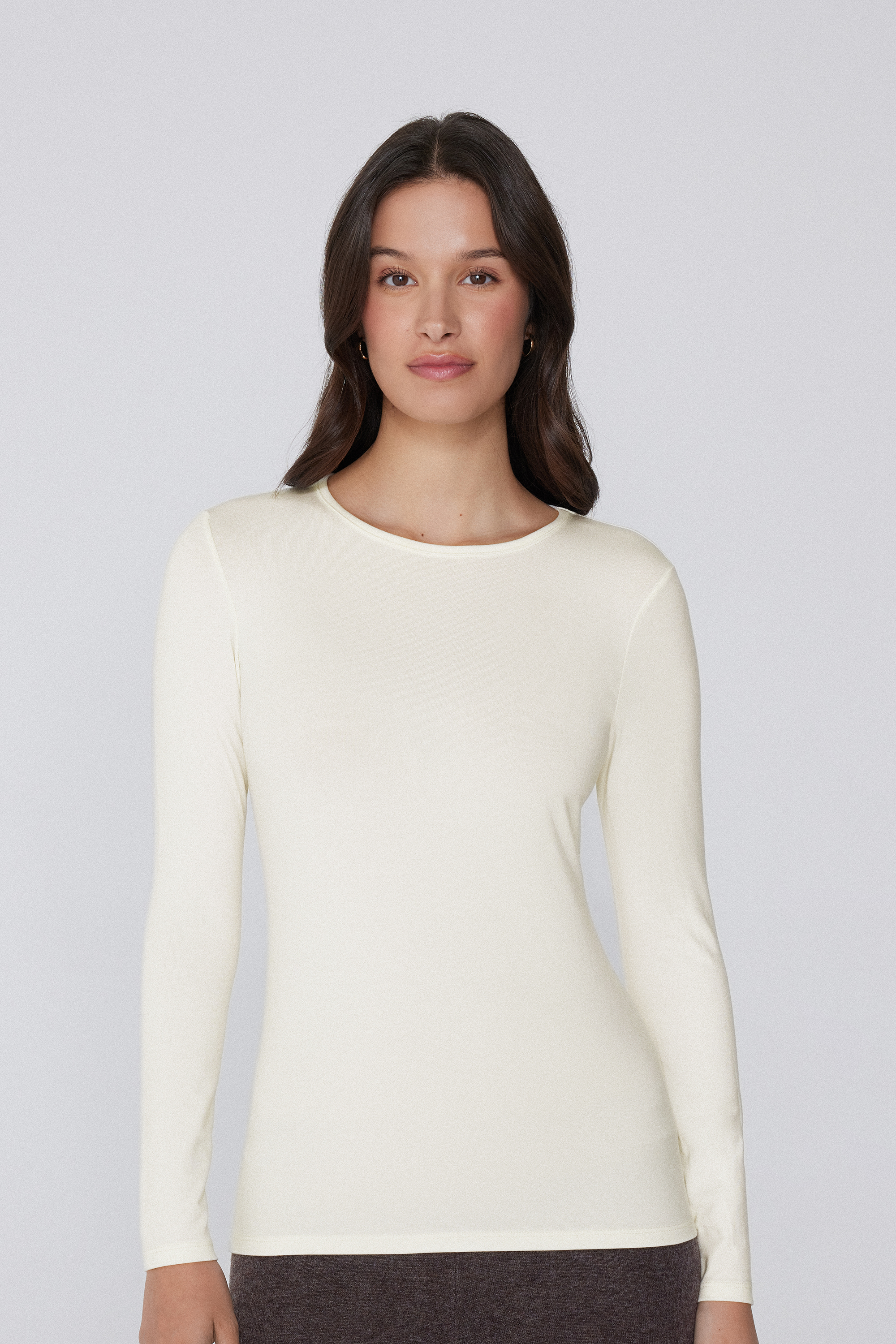Thermal Modal and Cotton Crew-Neck Top - Long-Sleeved Tops - Women ...
