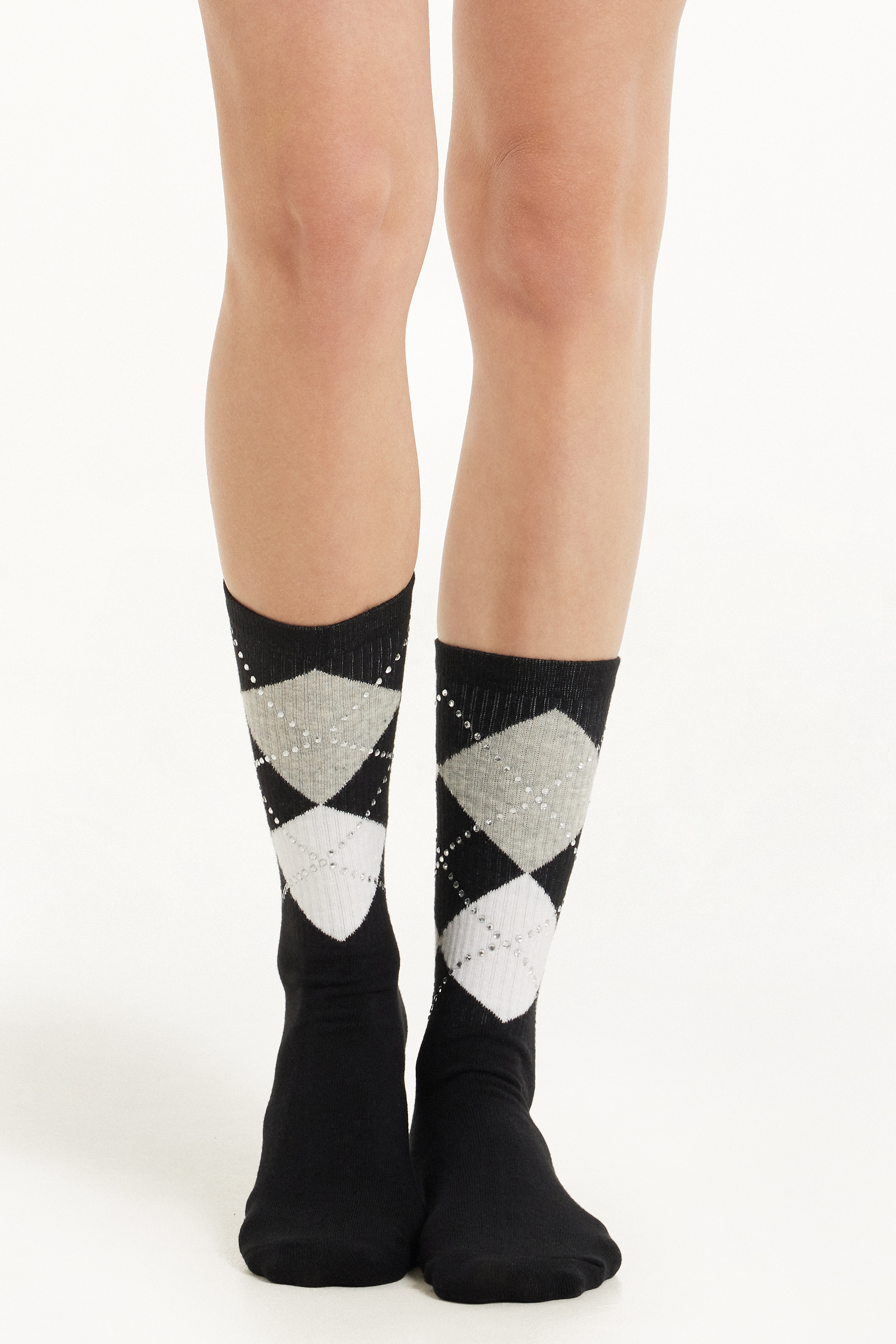 Cotton 3/4 Length Socks with Applications