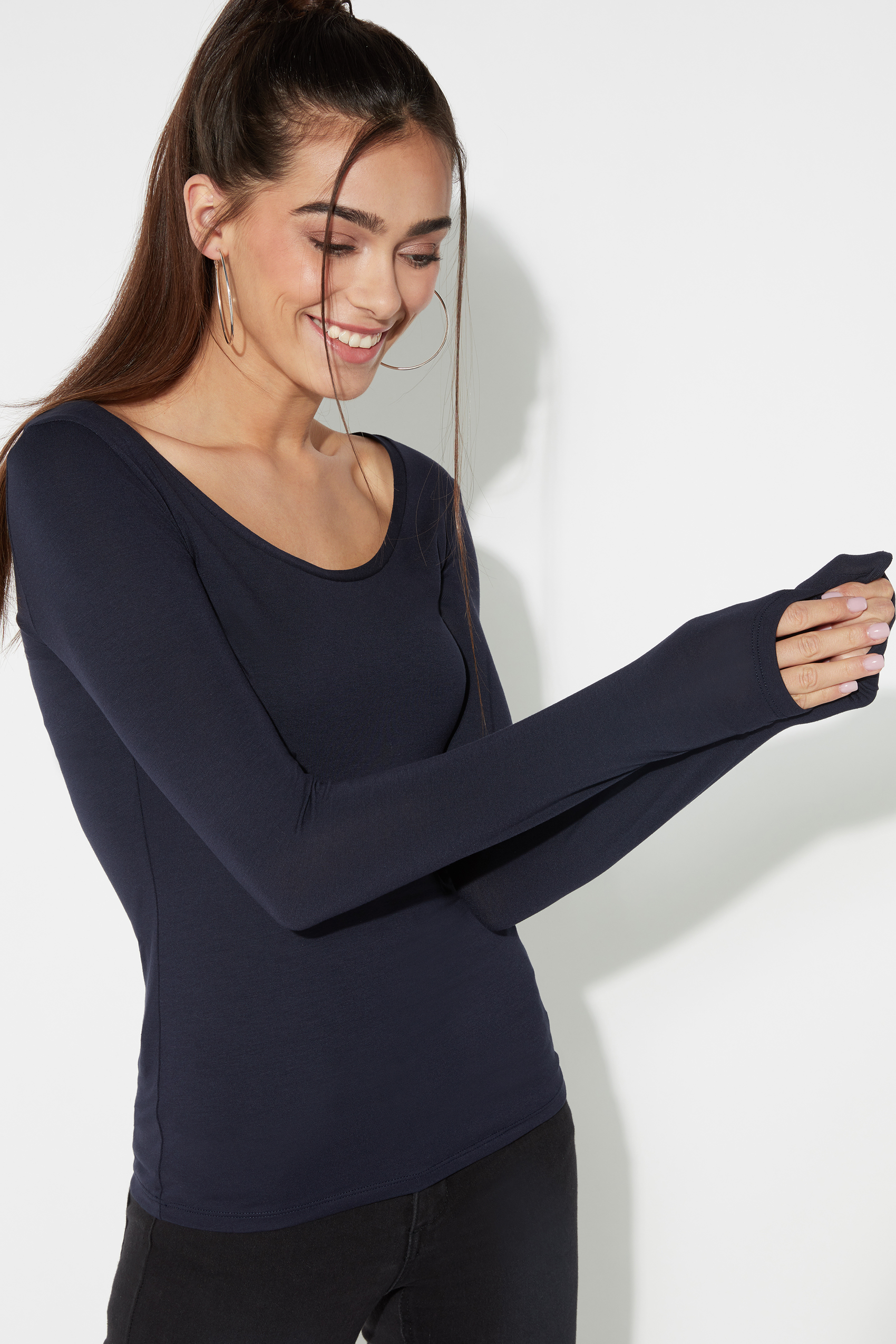 Maglia Manica Lunga Scollo Madonna Viscosa