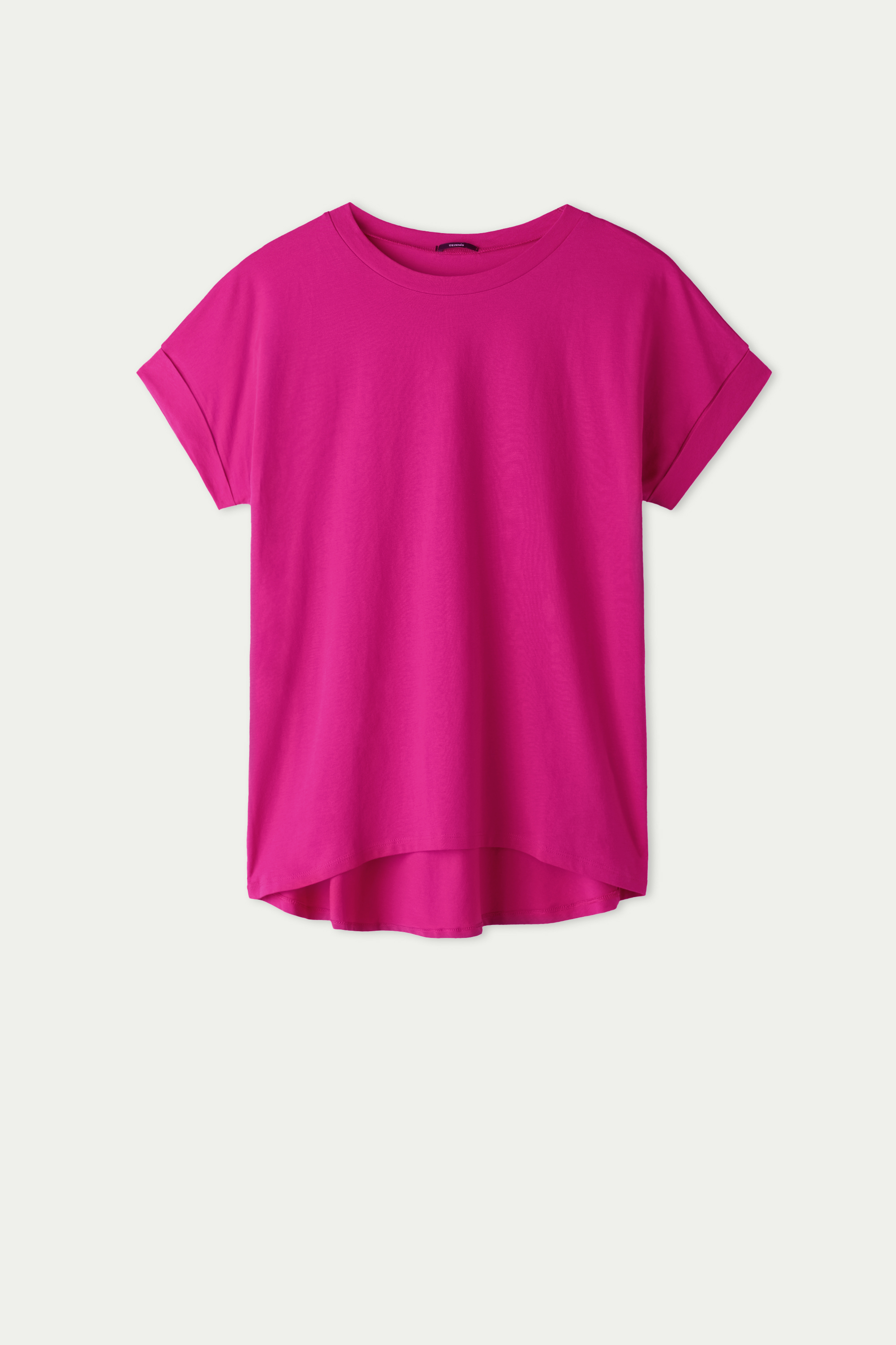 Cotton T-Shirt with Kimono Turn-Up
