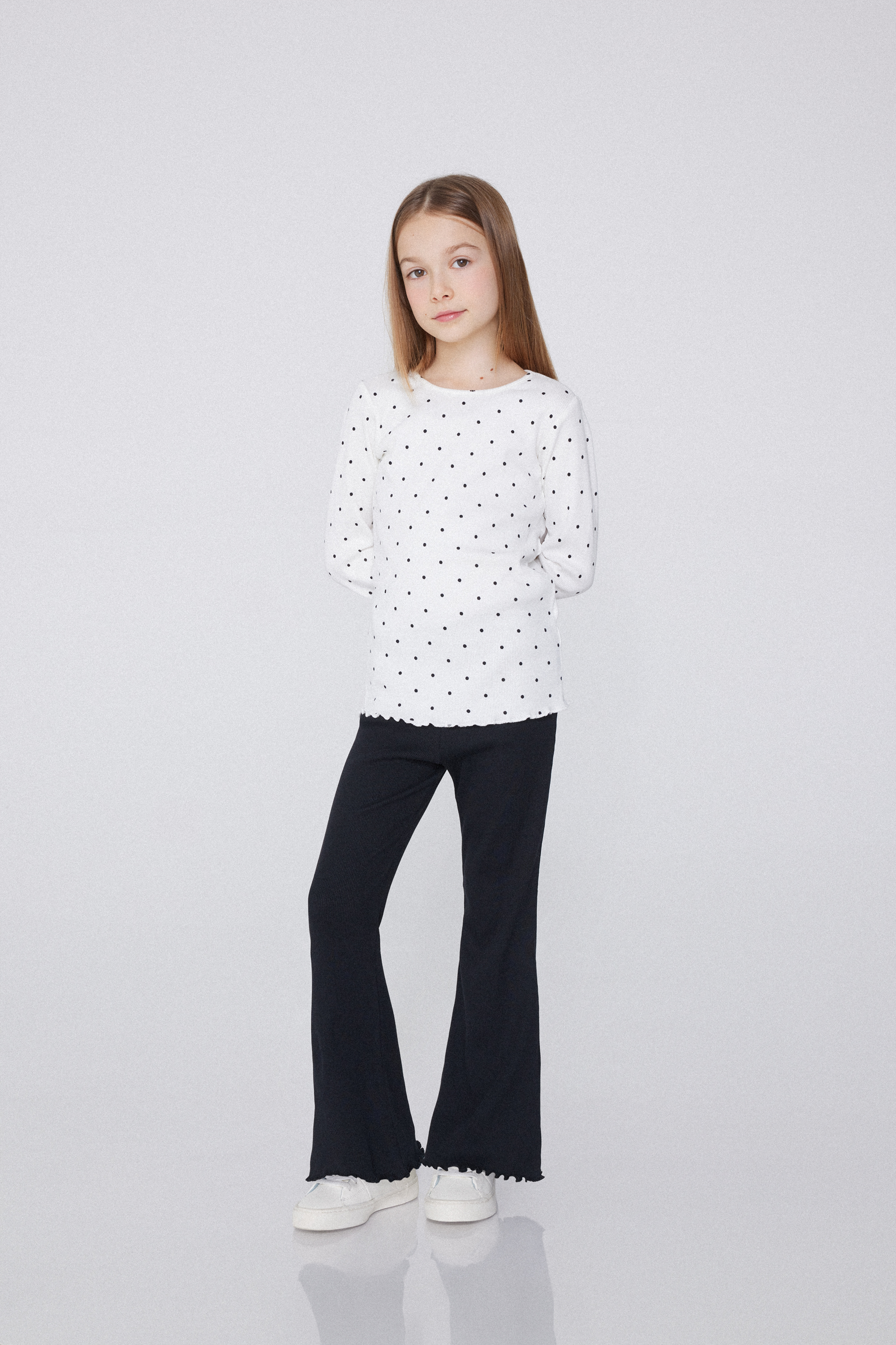 Leggings Bimba a Costine Dritto