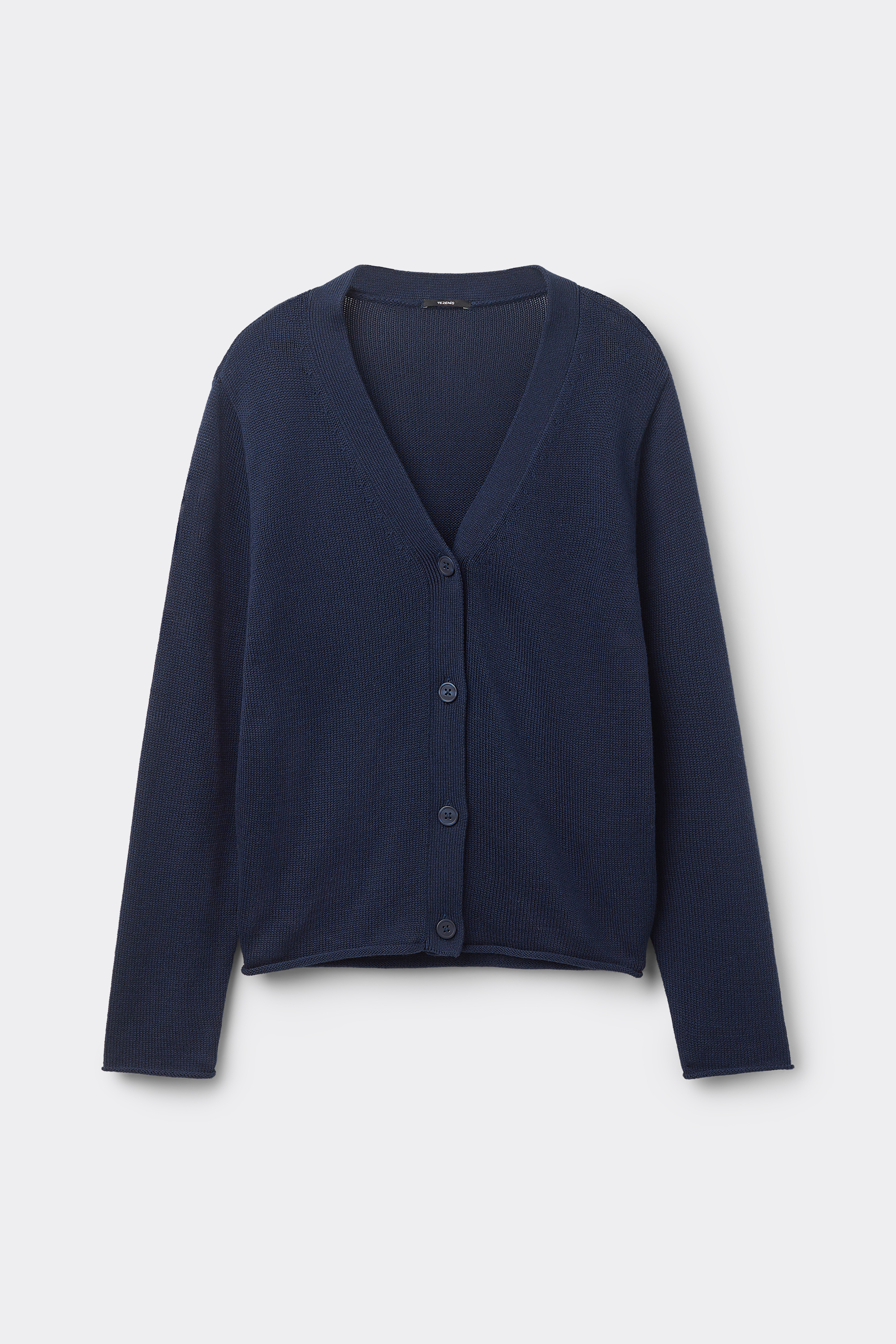 Drop Stitch Cotton Long Sleeve Cardigan