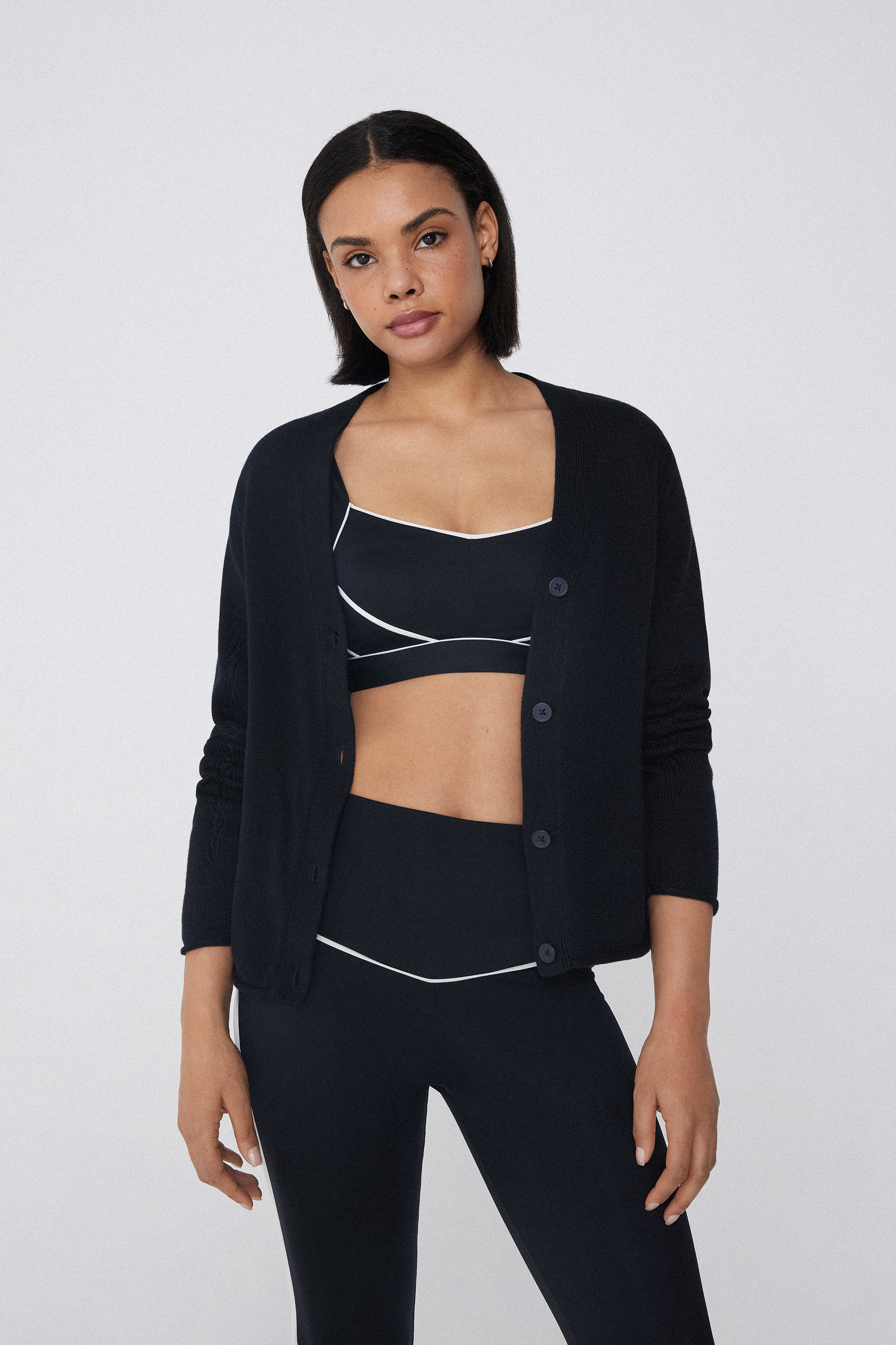 Drop Stitch Cotton Long Sleeve Cardigan