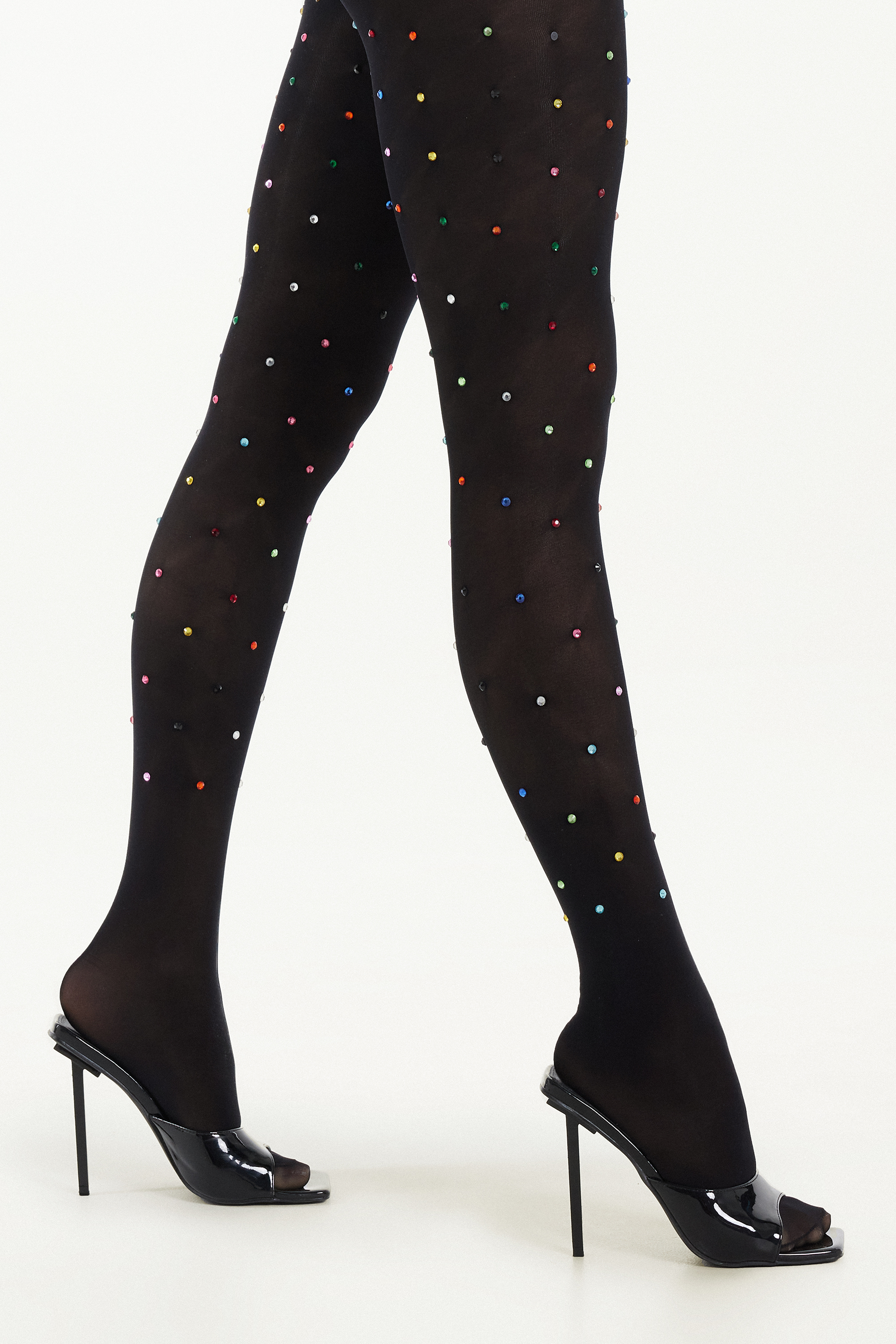 Limited Edition Tights Colored Rhinestones
