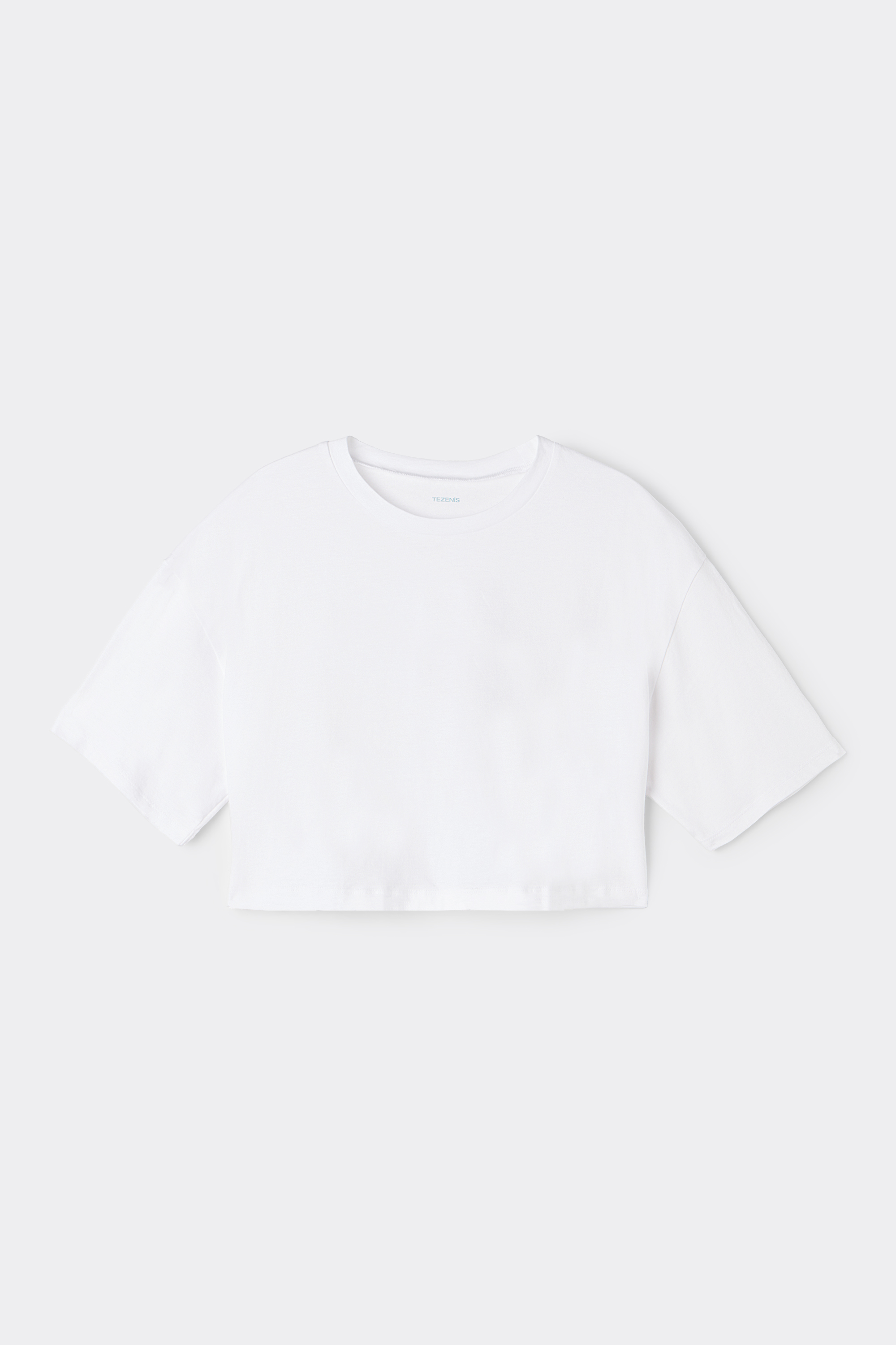 Boxy Crewneck Cropped Cotton T-Shirt