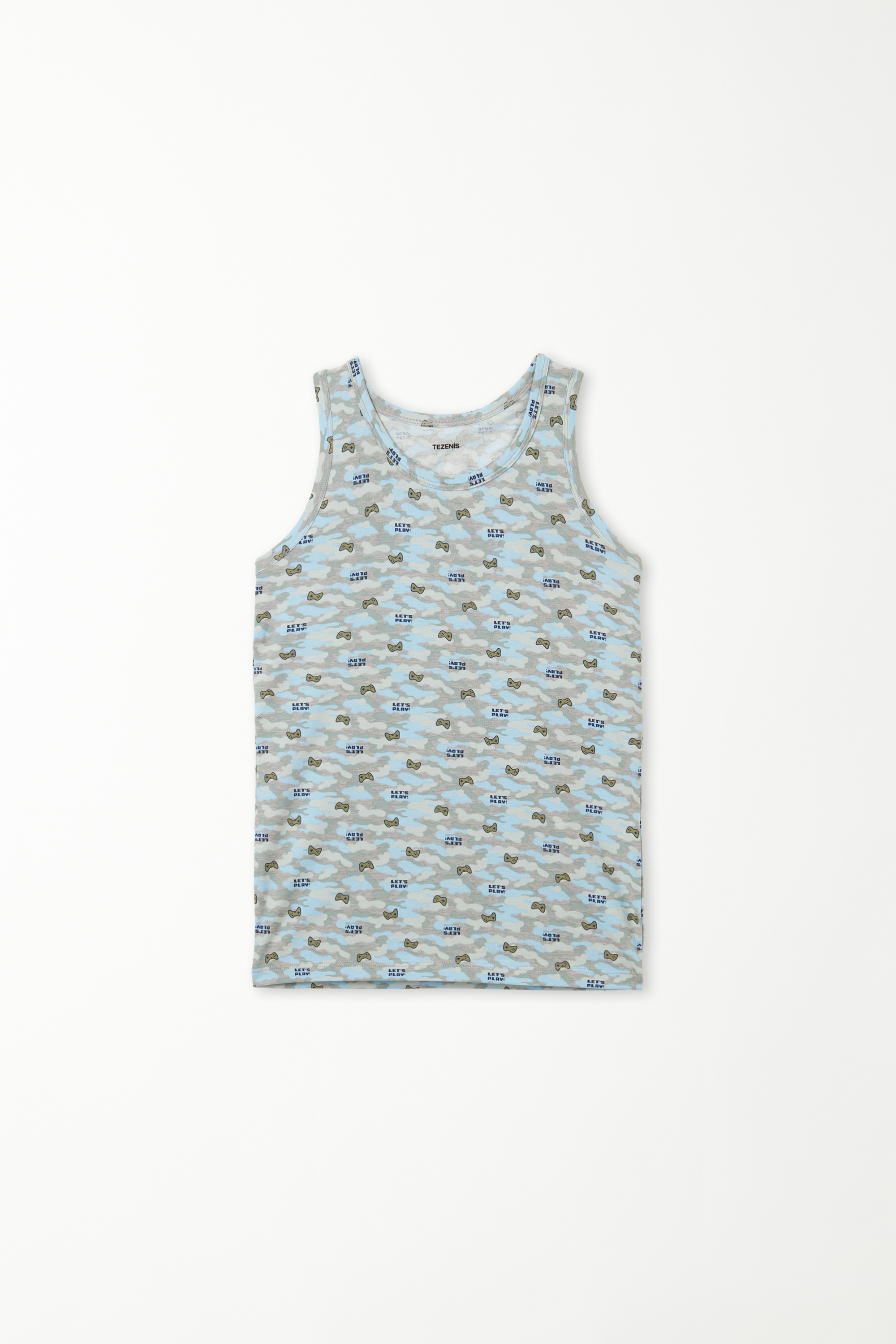 Unisex Kids' Printed Cotton Camisole with Wide Shoulder Straps
