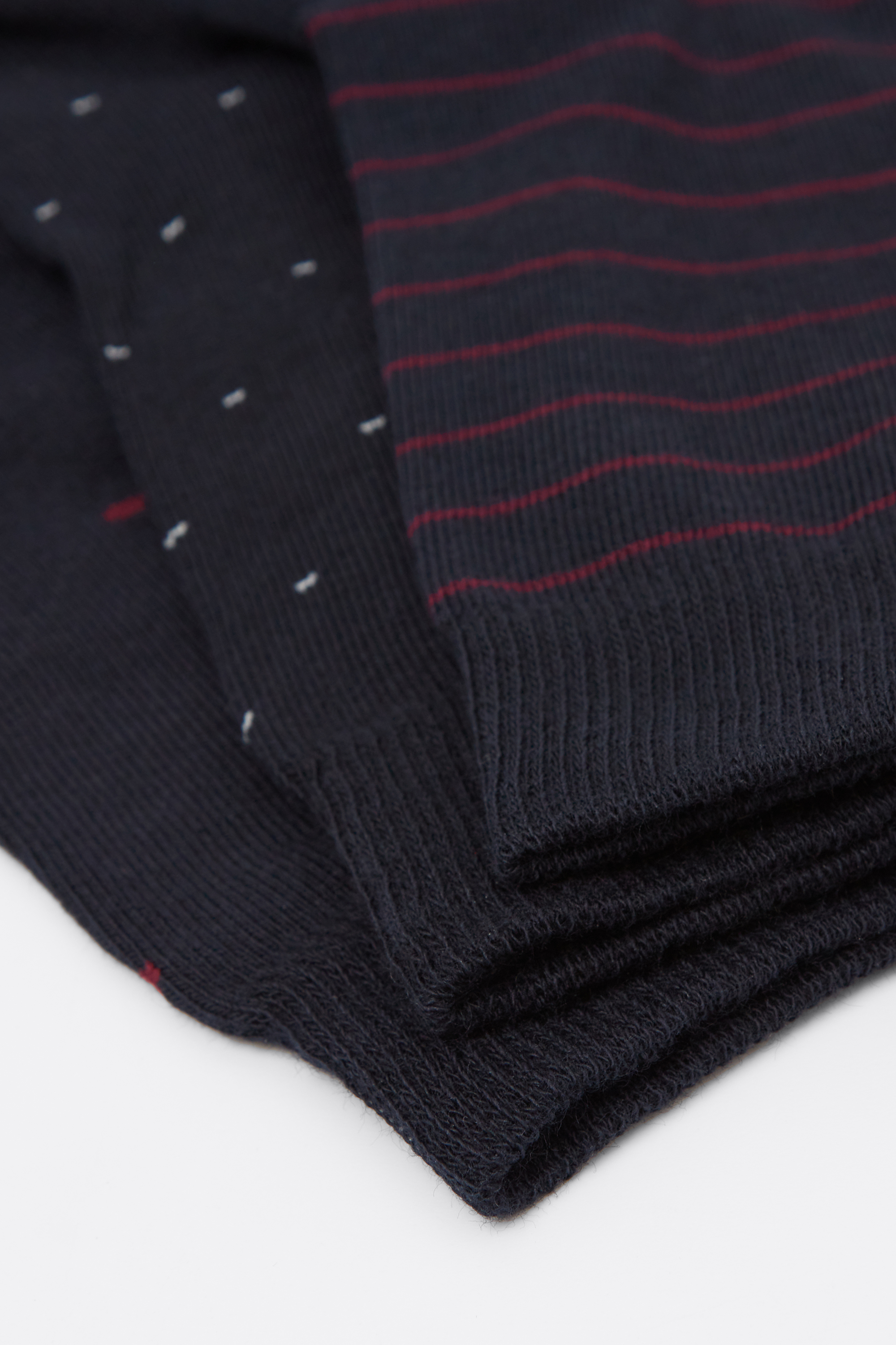 Three Pairs of Men's Short Patterned Hemless Cotton Socks