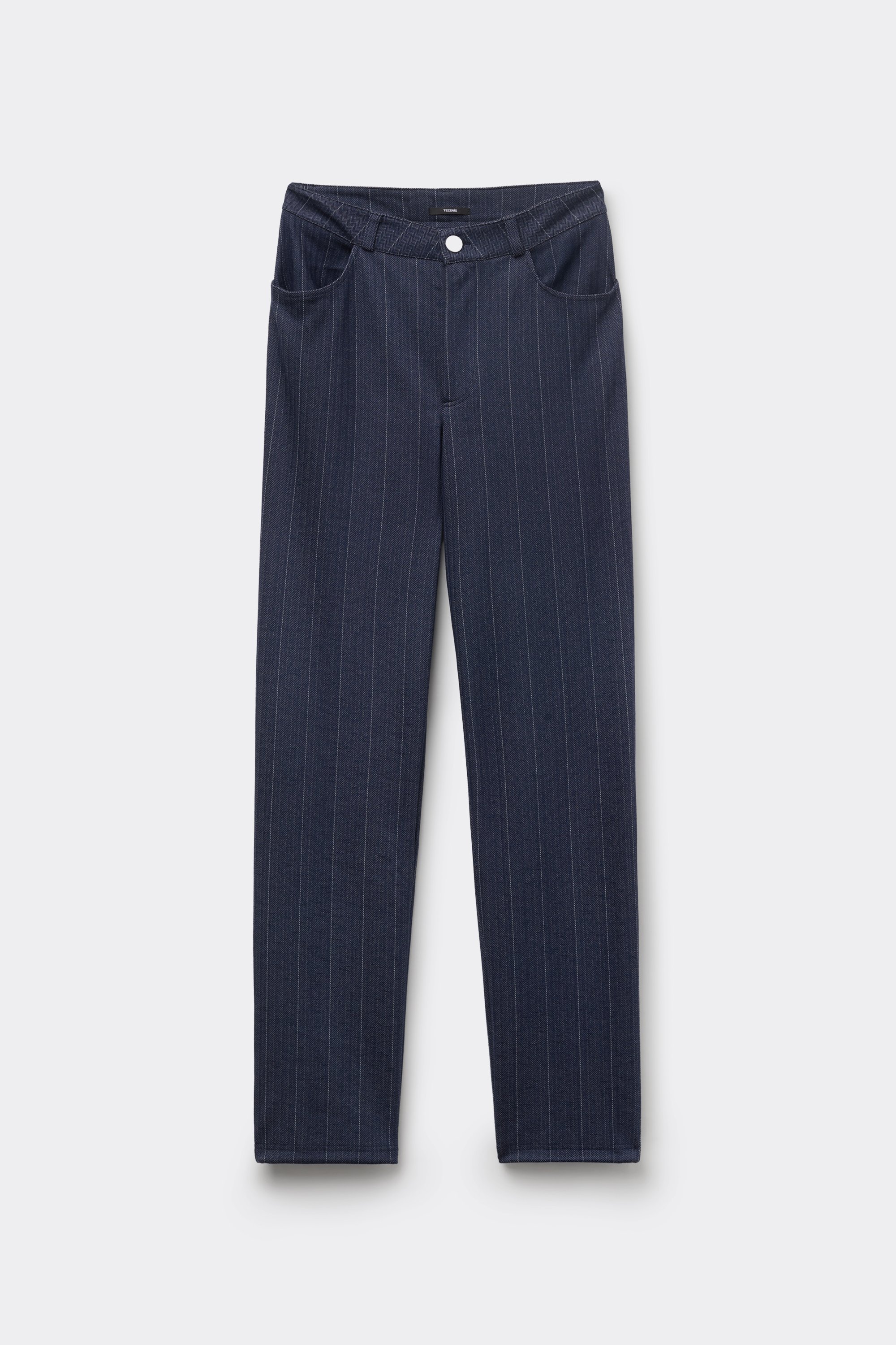 Pantaloni Lunghi Dritti Effetto Denim
