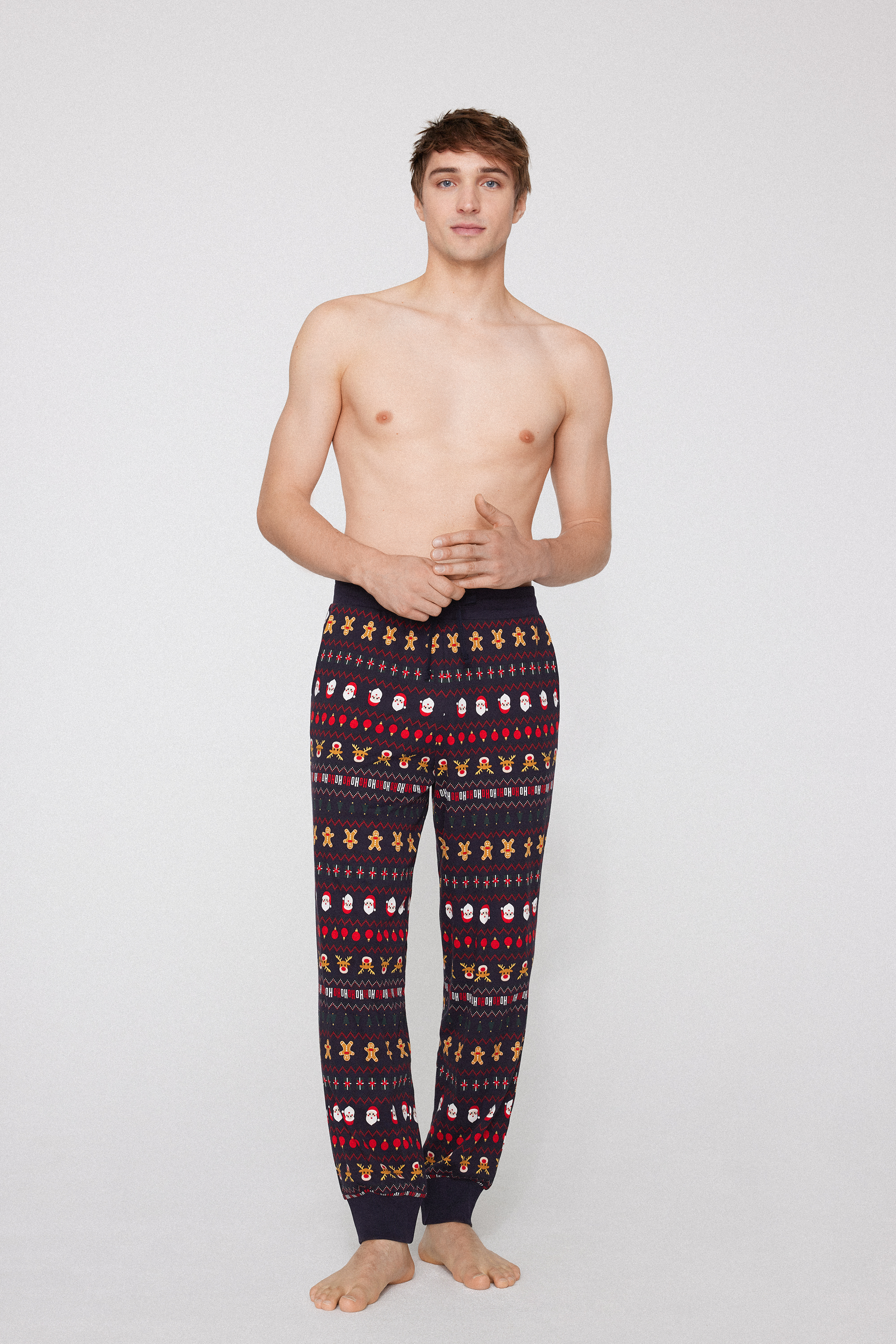 Heavy Printed Cotton Joggers with Pockets