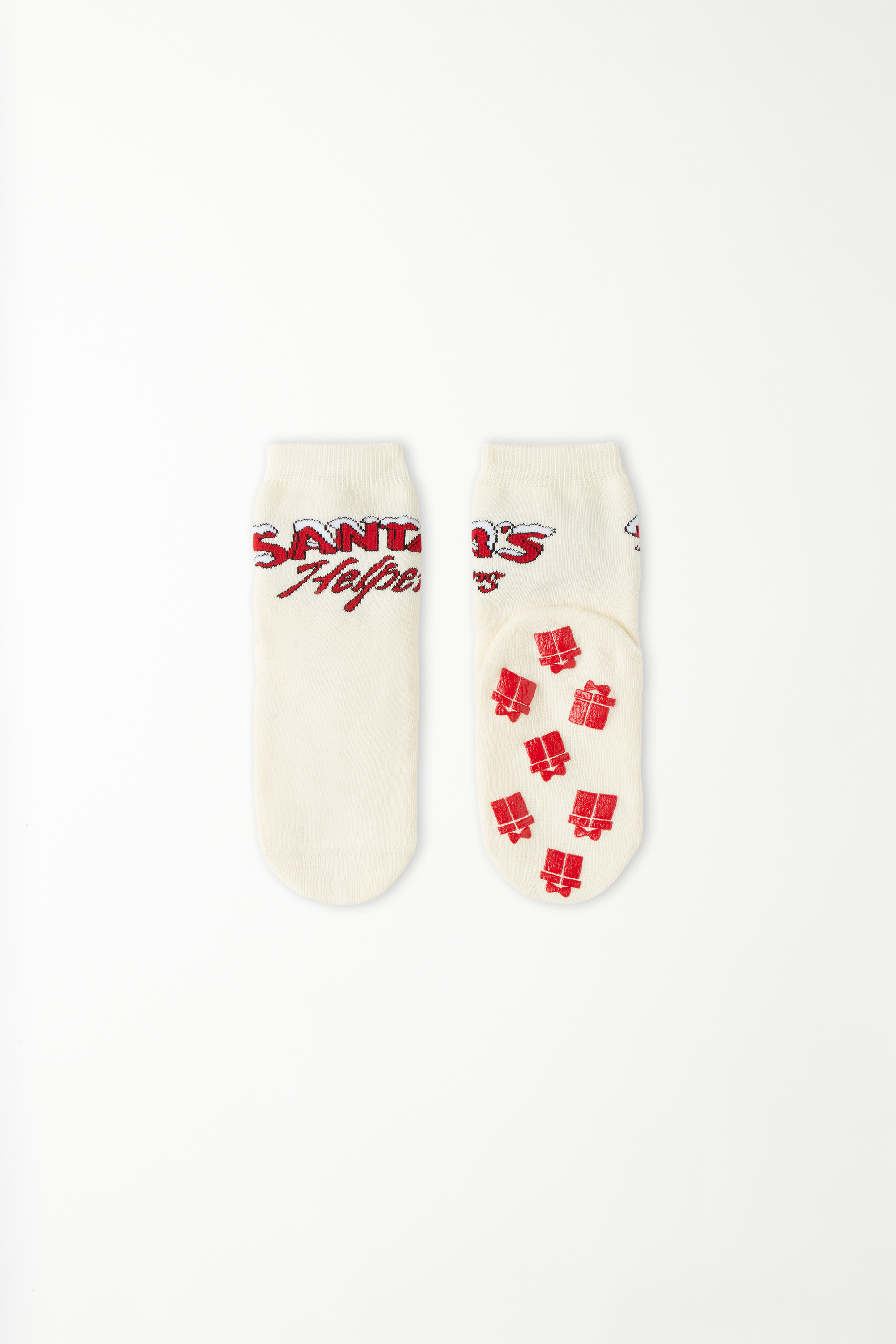 Kids’ Unisex Short Non-Slip Socks with Christmas Print