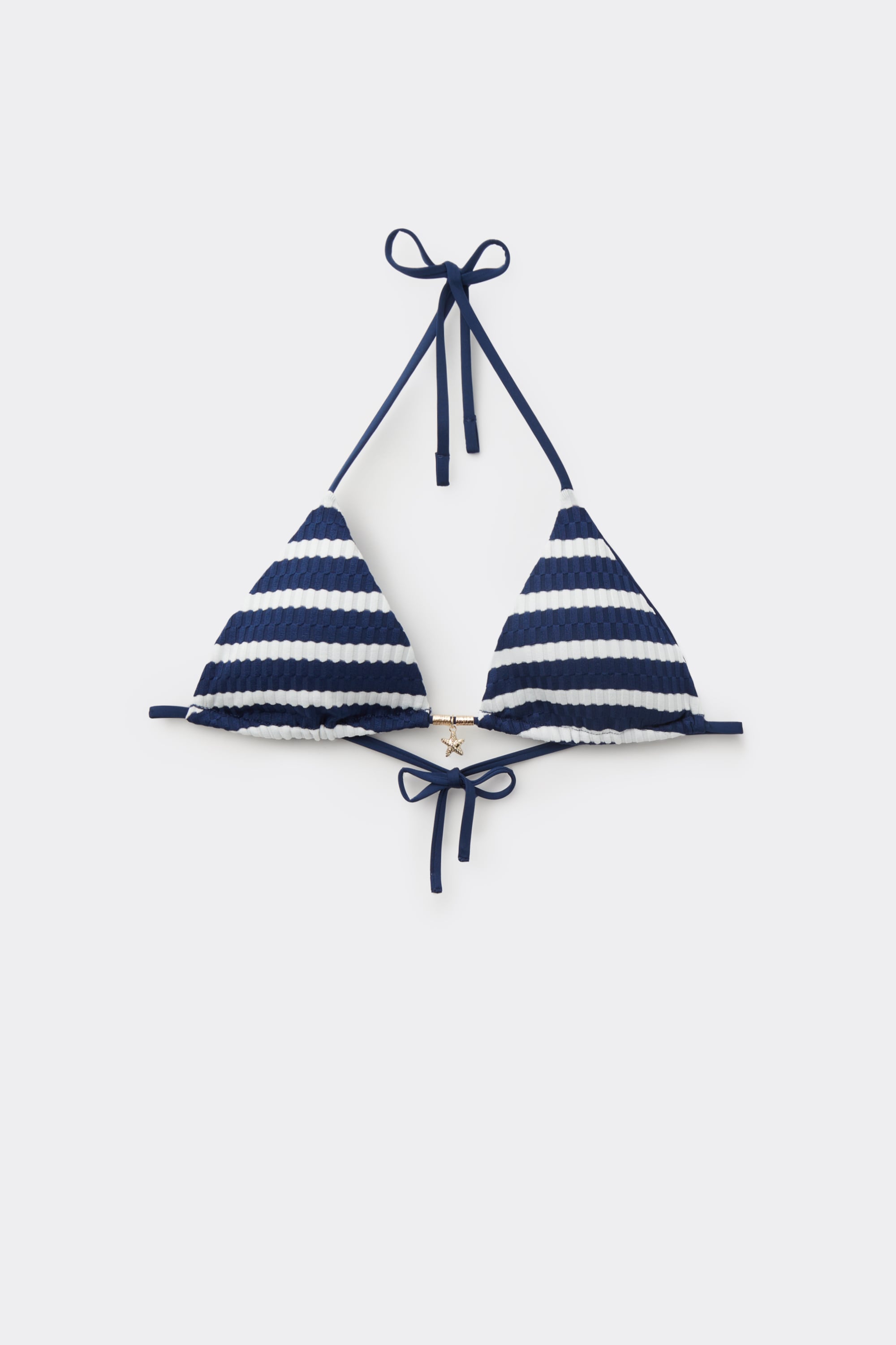 Haut de Bikini Triangle Rembourrage Amovible Rayures Matelot