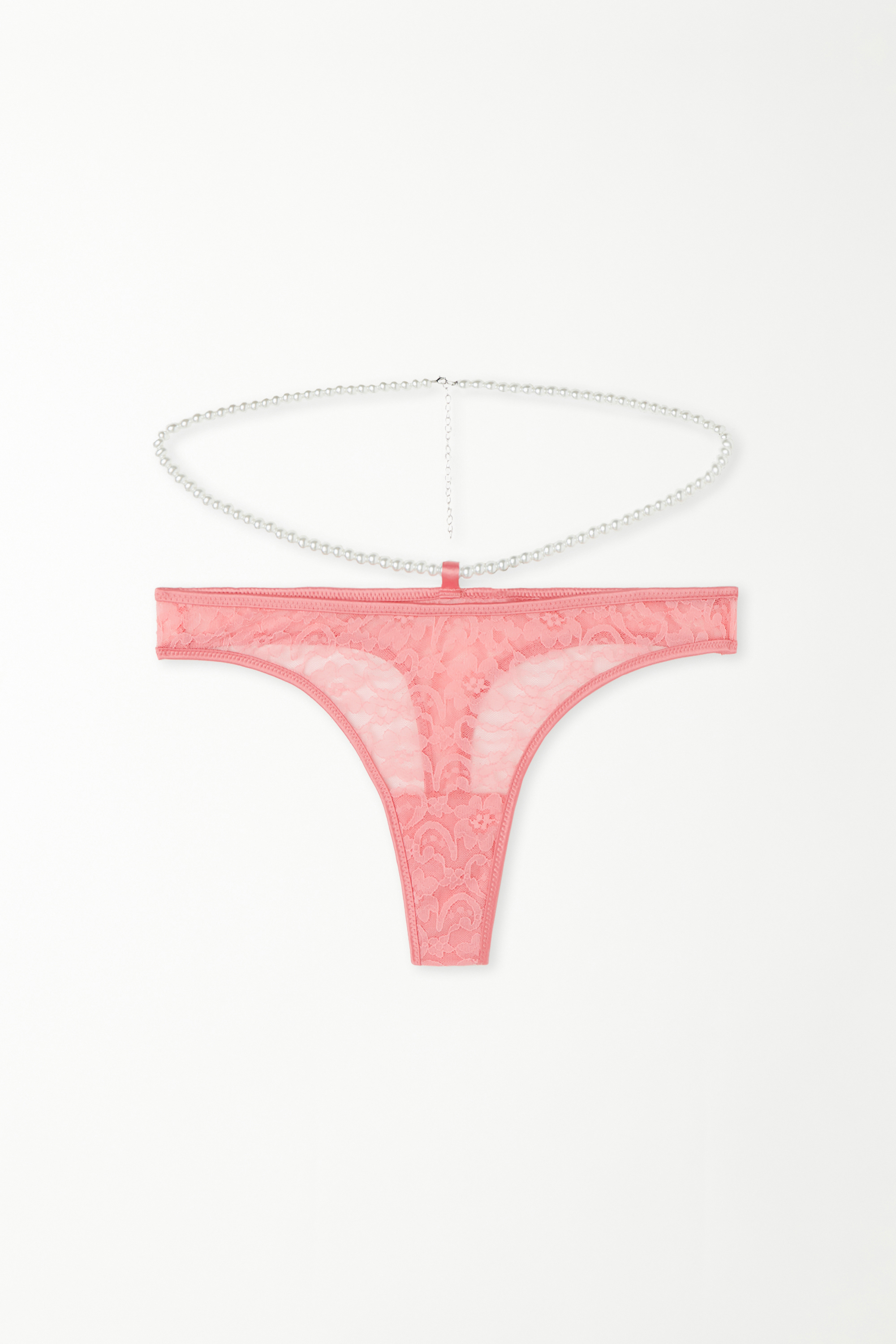 Pearl Pink Lace G-String