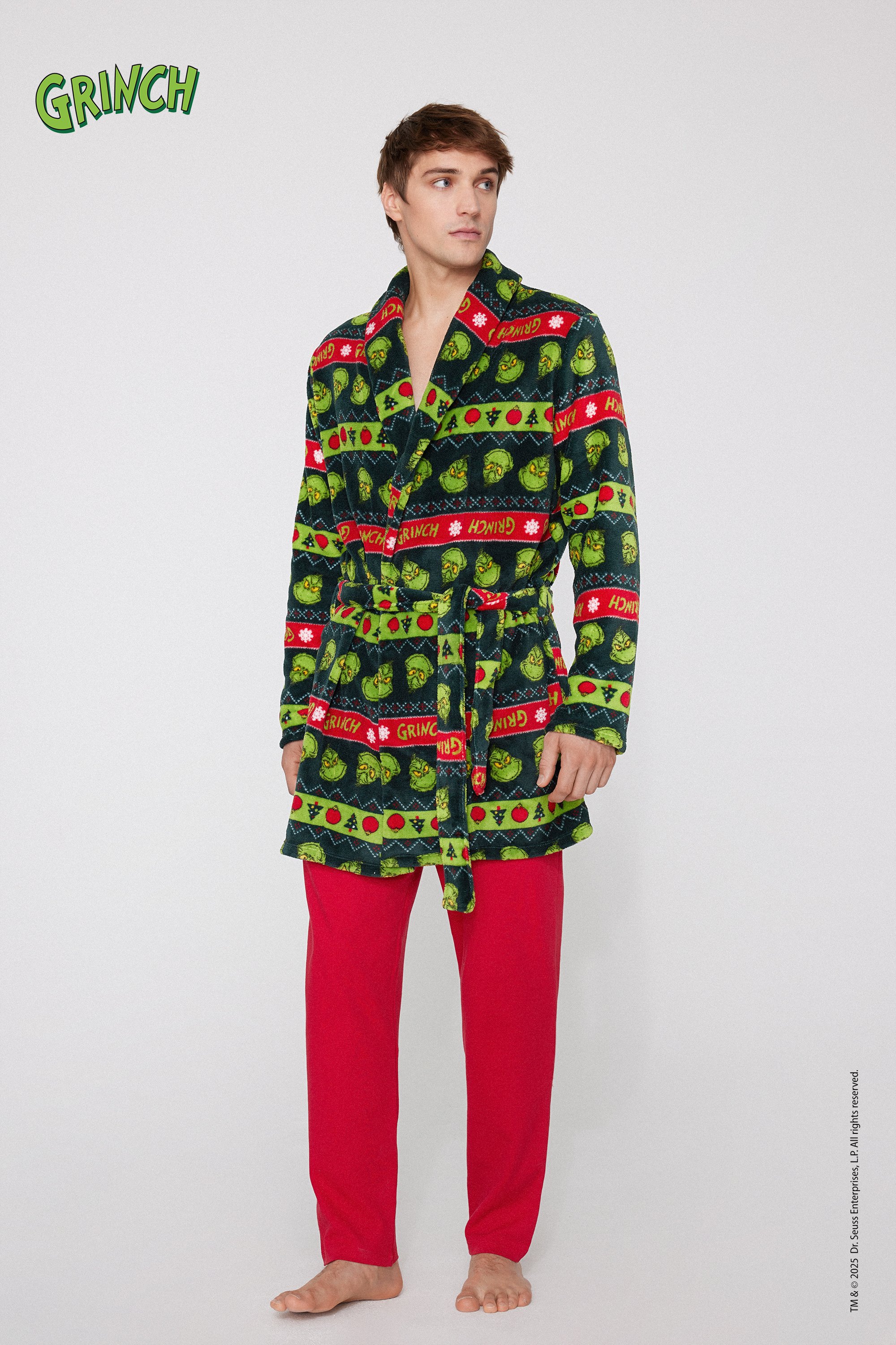 Robe de chambre Pilou L&eacute;ger Grinch No&euml;l