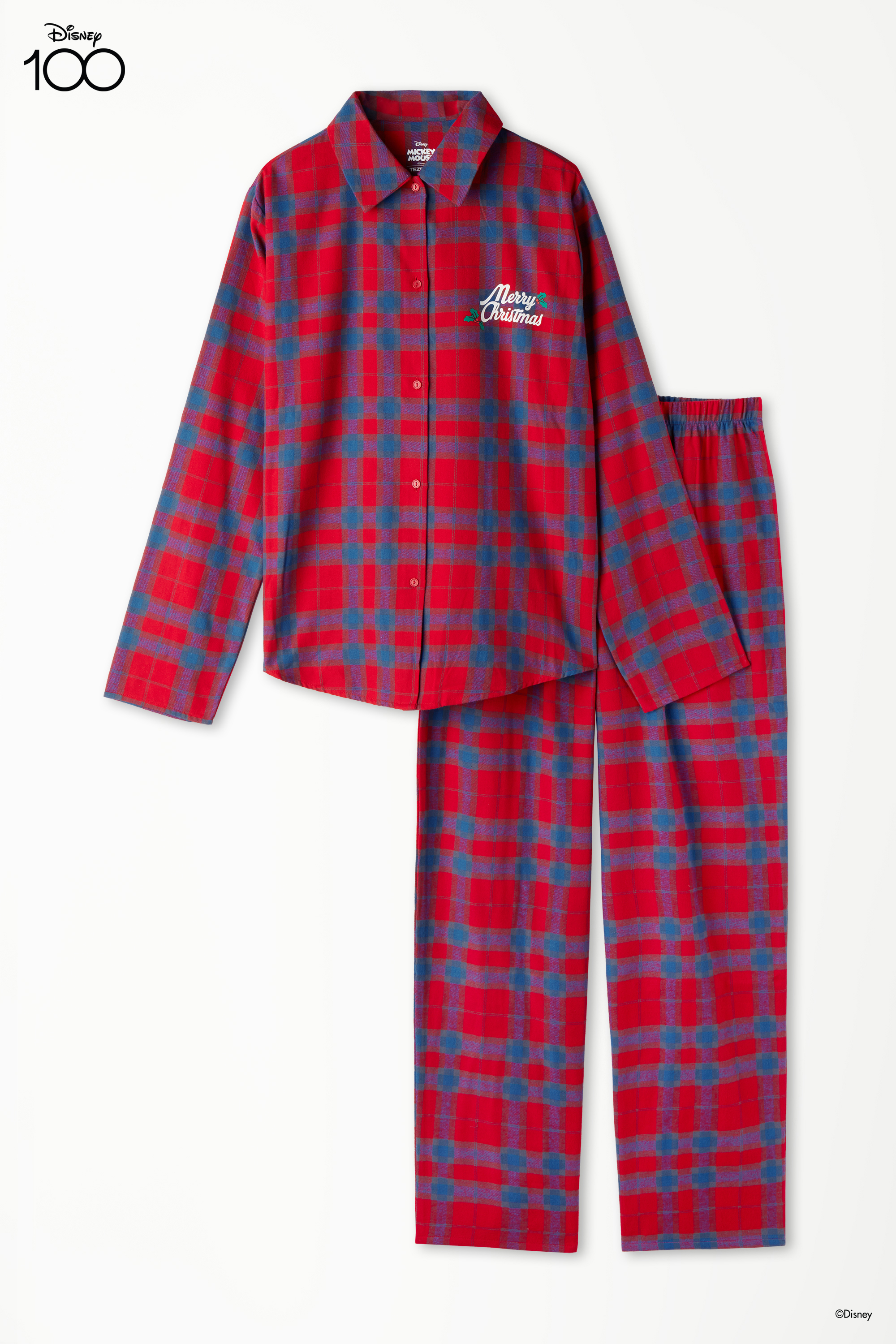 Pijama Comprido em Flanela Estampado Disney