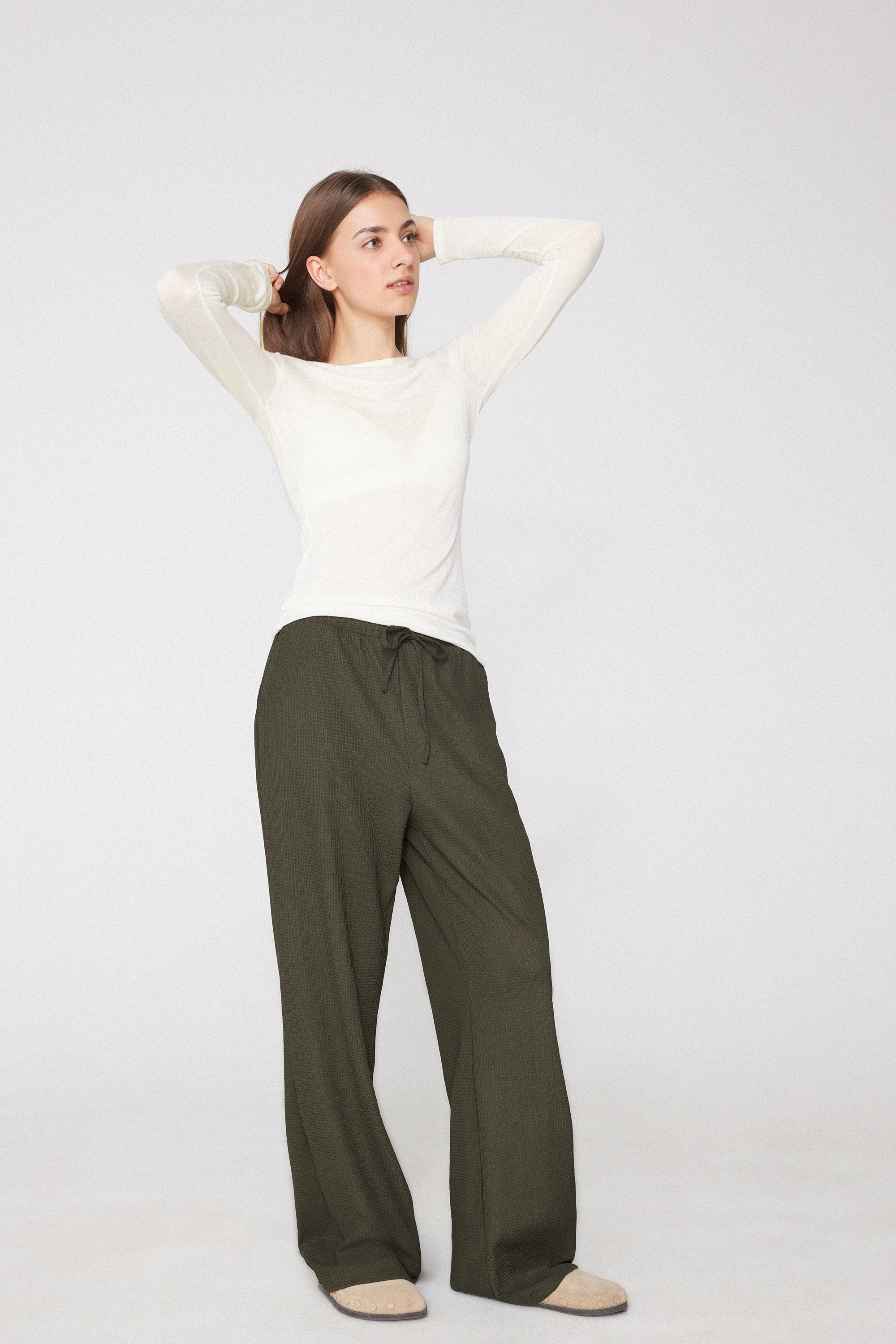 Lightweight Boat Neck Top with Merino Wool