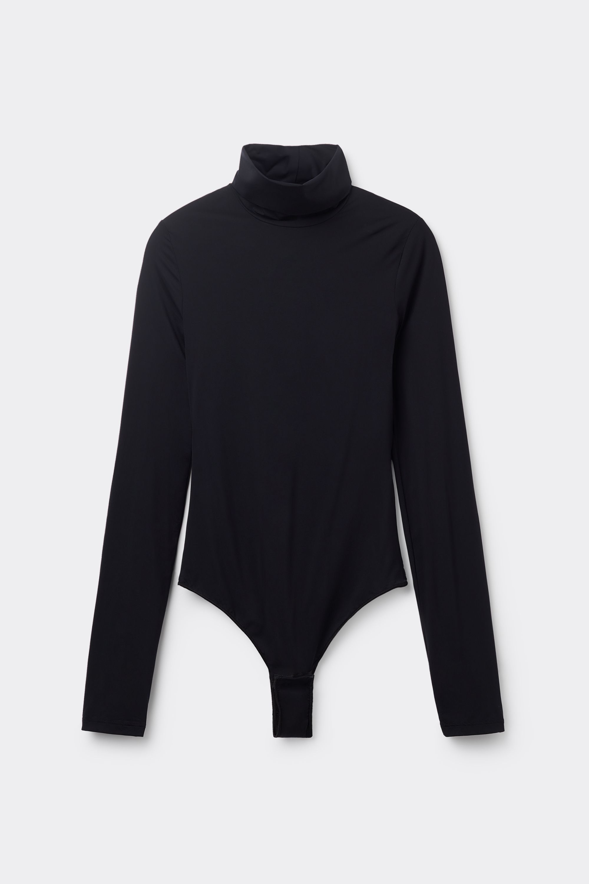Long-Sleeved Turtleneck Microfiber Bodysuit