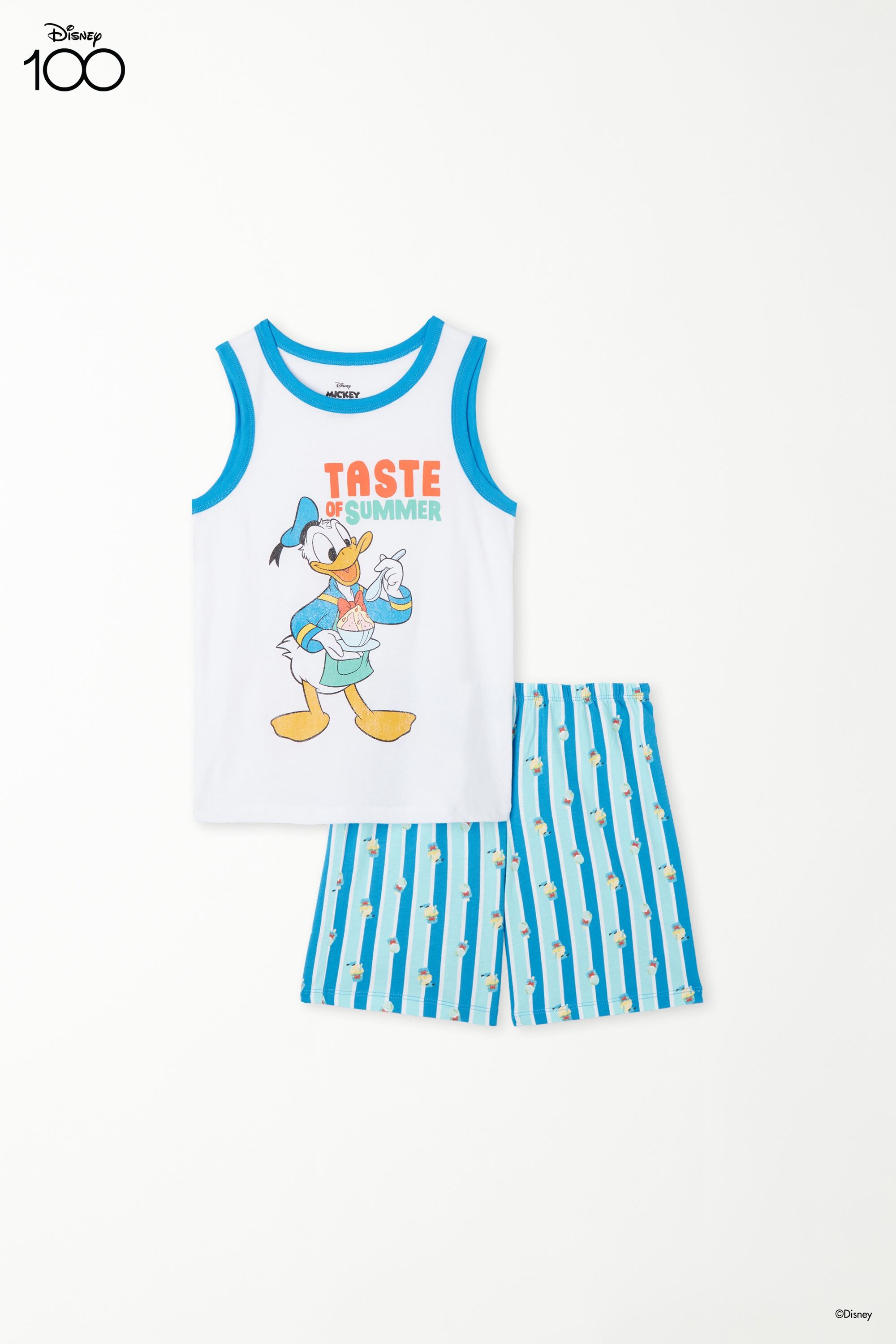Pyjama Court en Coton Imprimé Disney Garçon