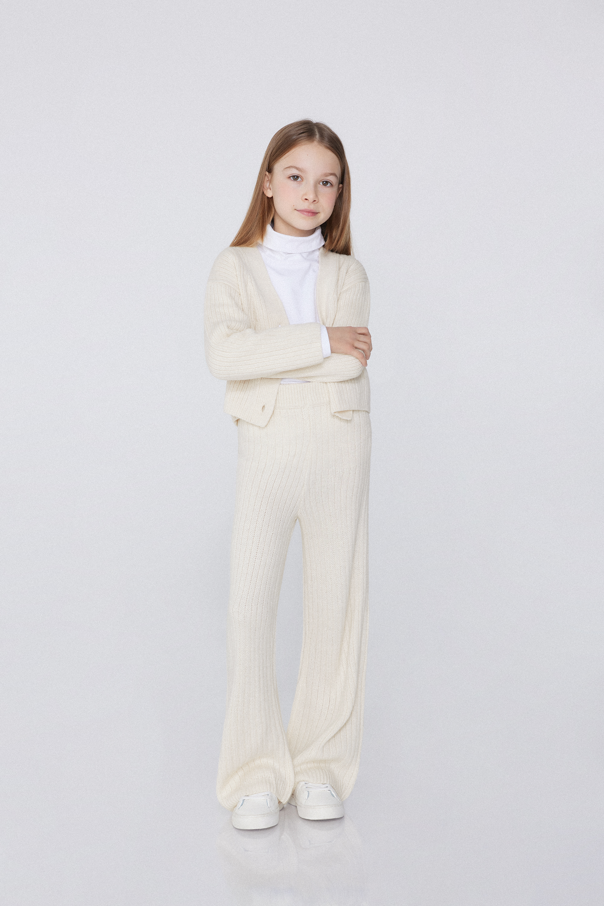 Girls’ Heavy Ribbed Palazzo Trousers