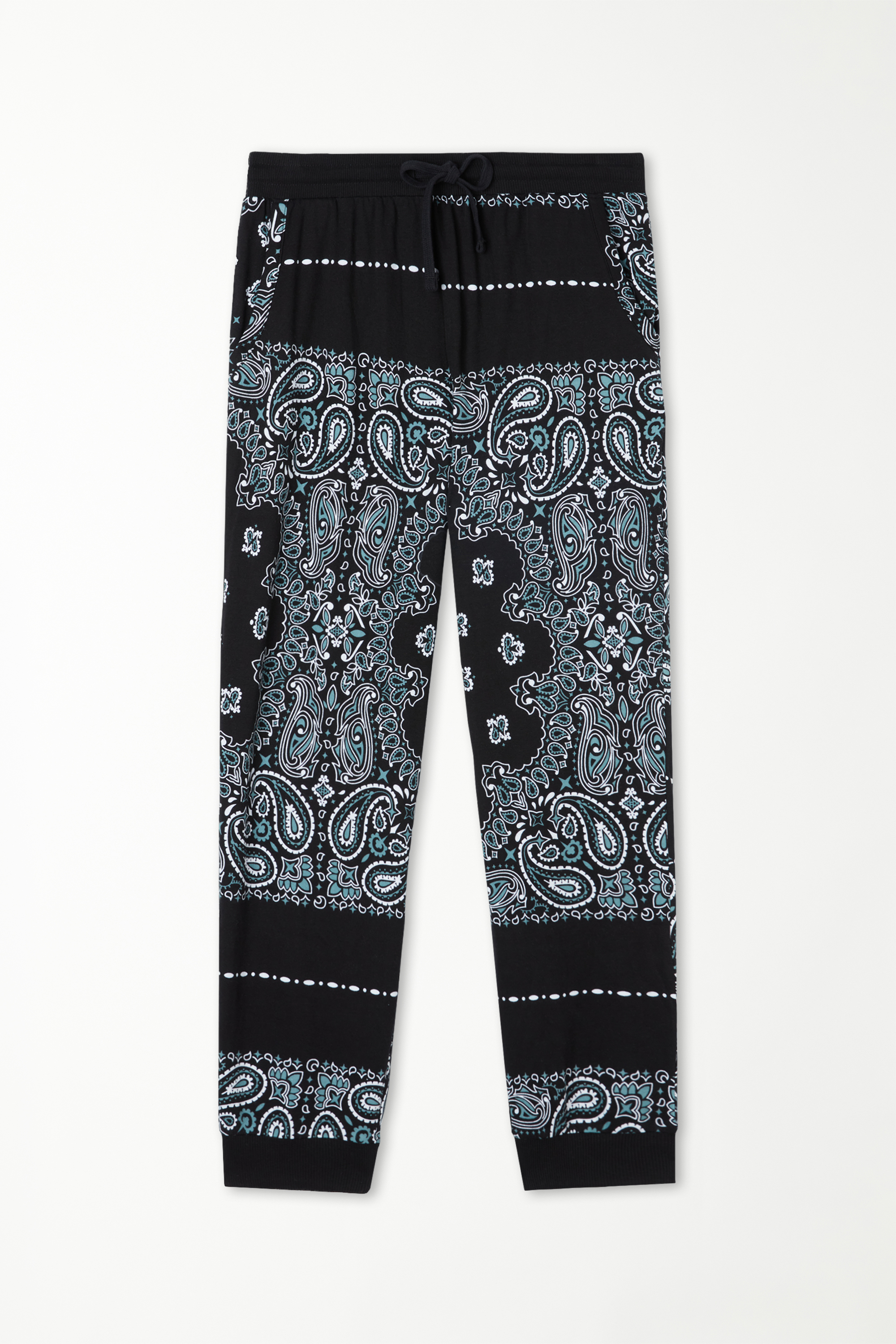 Long Cotton Sweatpants with Drawstring