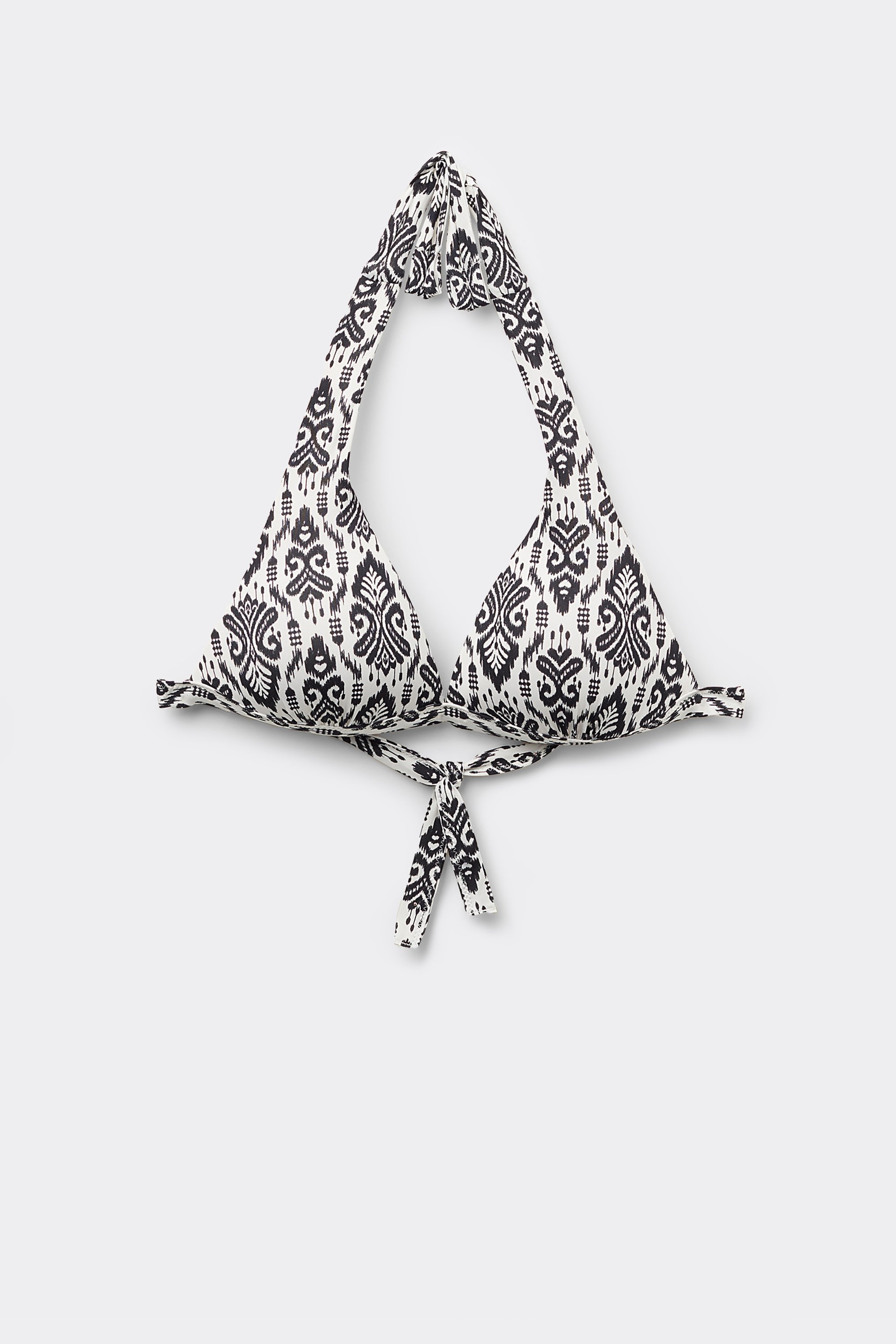 Ethnic Harmony Triangle Bikini Top with Wide Shoulder Straps