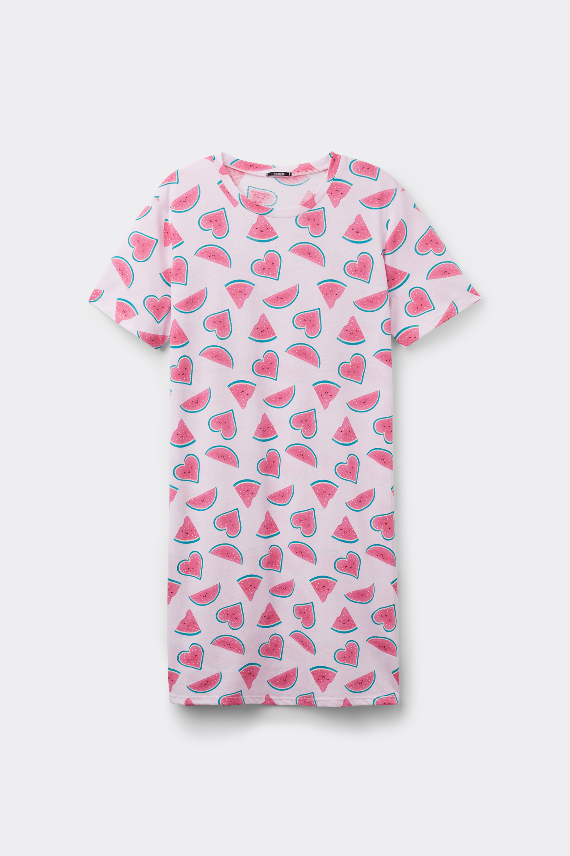 Short Sleeve Cotton Nightgown with Watermelons