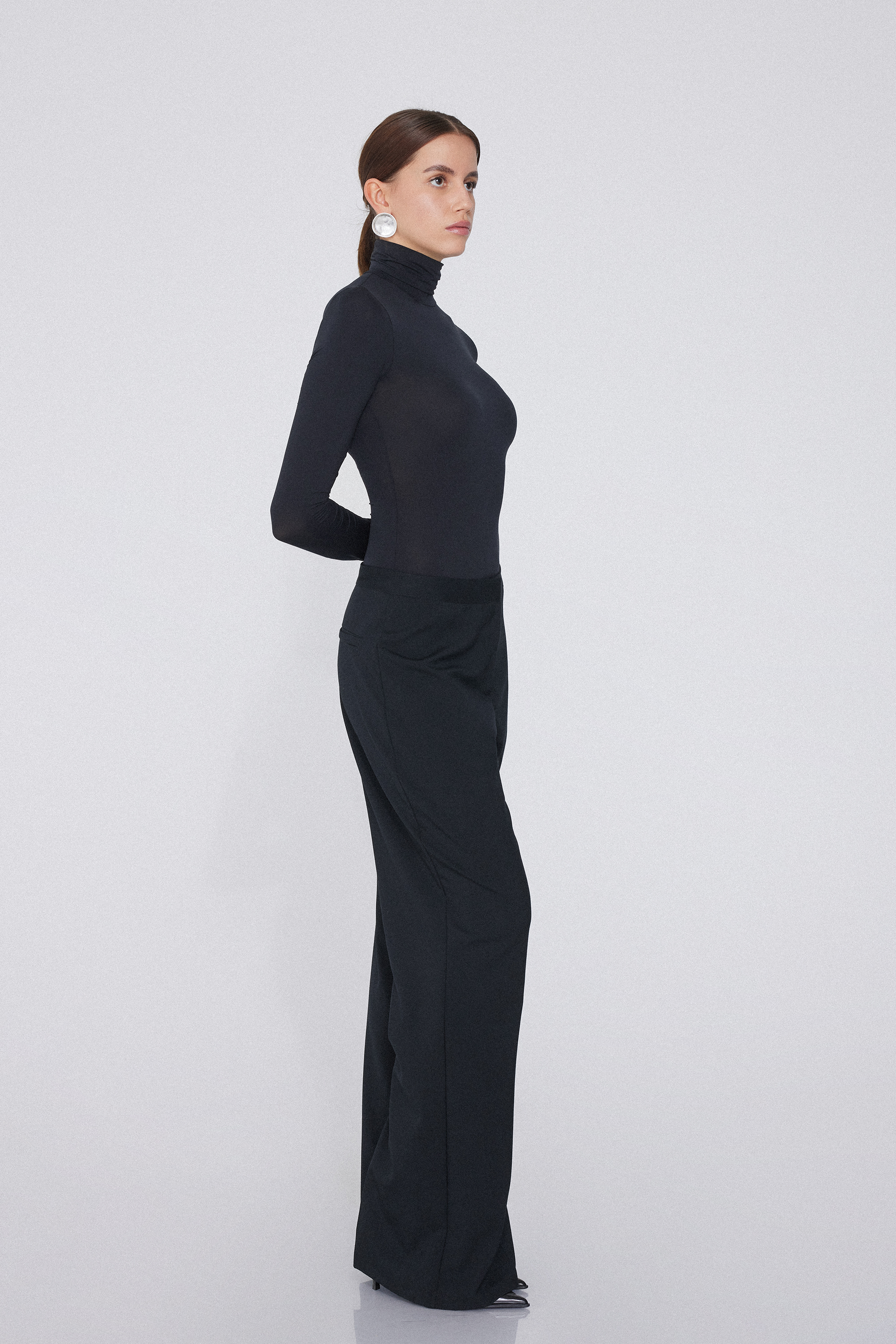 Long-Sleeved Turtleneck Microfiber Bodysuit
