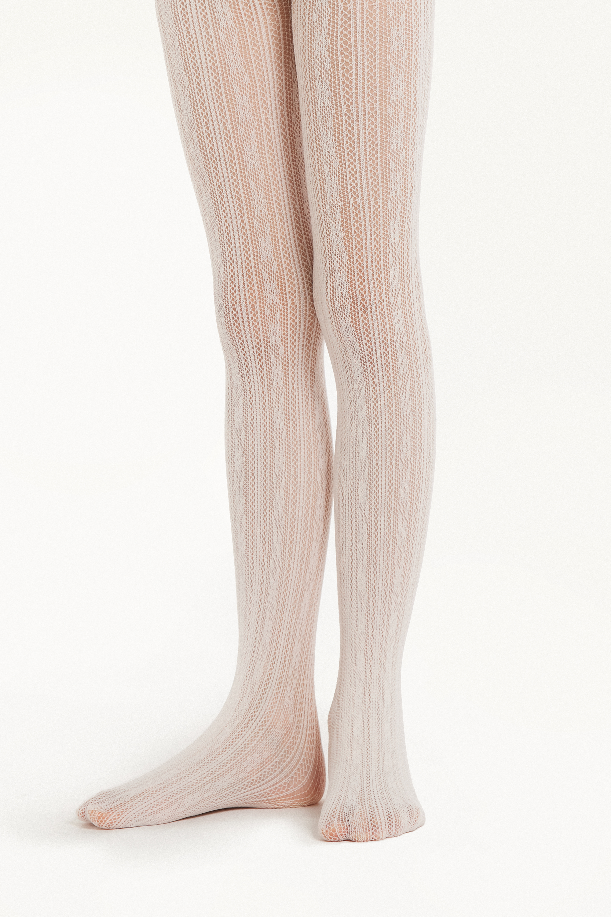 Girls’ Floral Striped Mesh Tights