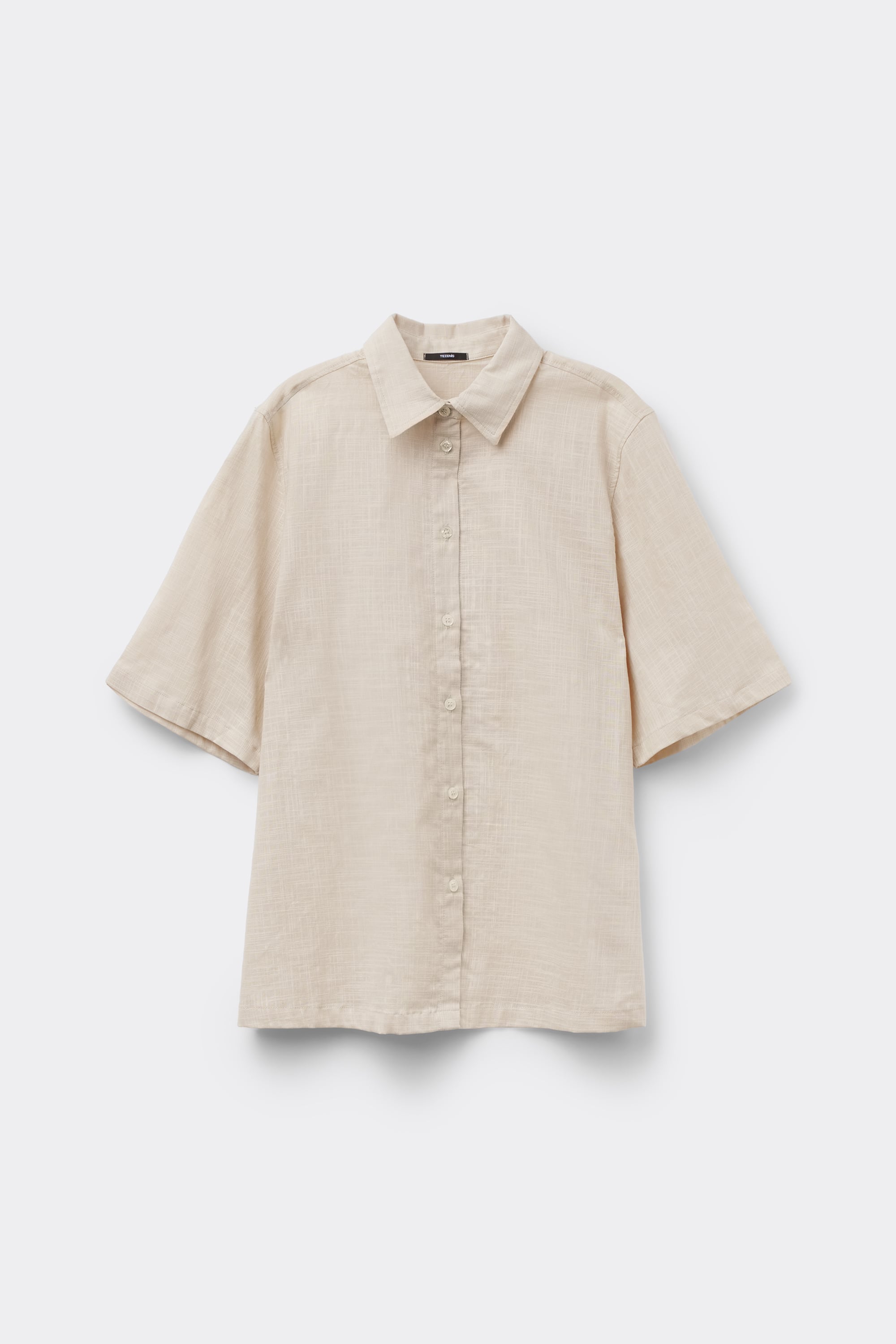 Camicia Mezza Manica 100% Cotone Effetto Lino