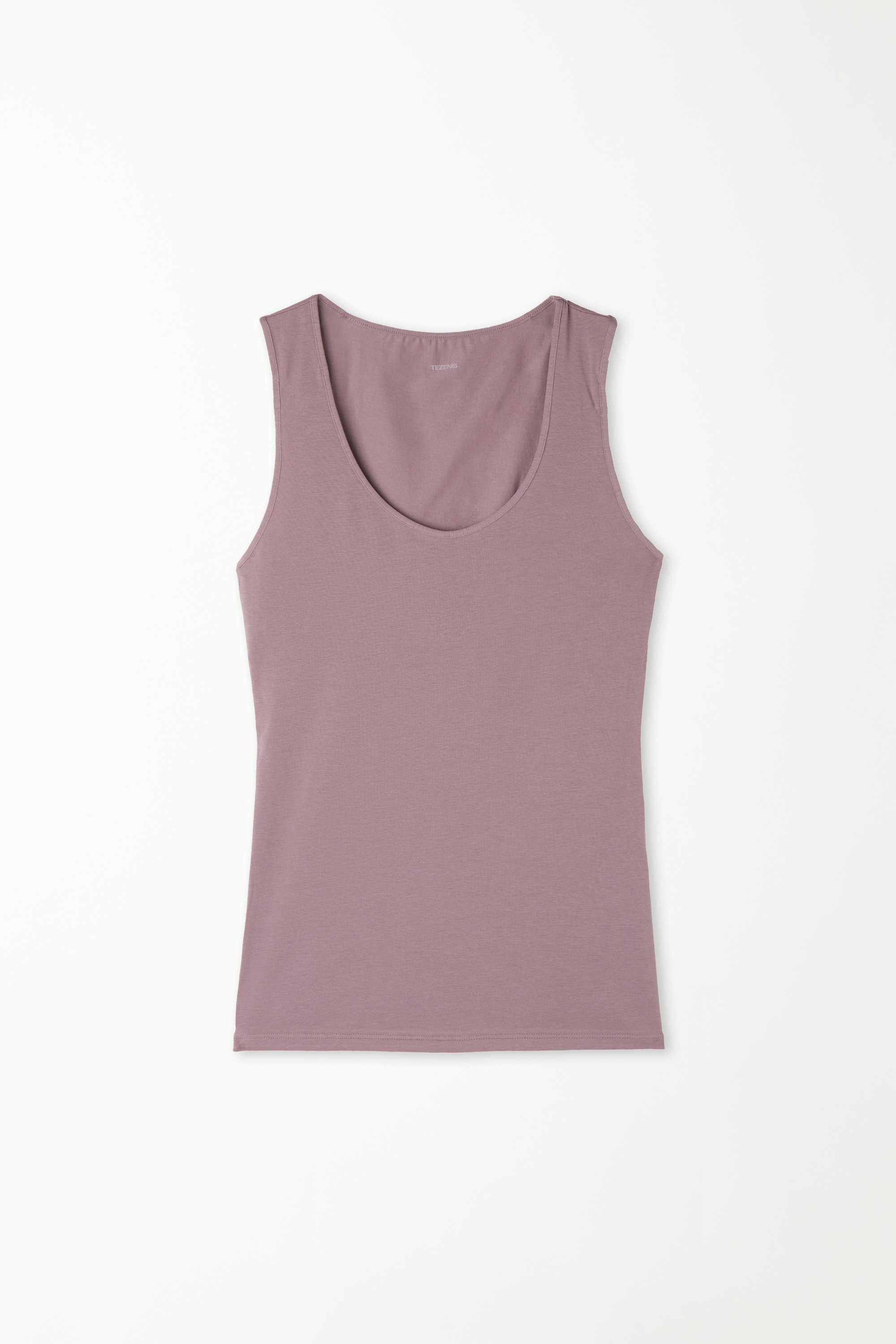 Wide Shoulder Straps Rounded Neck Cotton Camisole