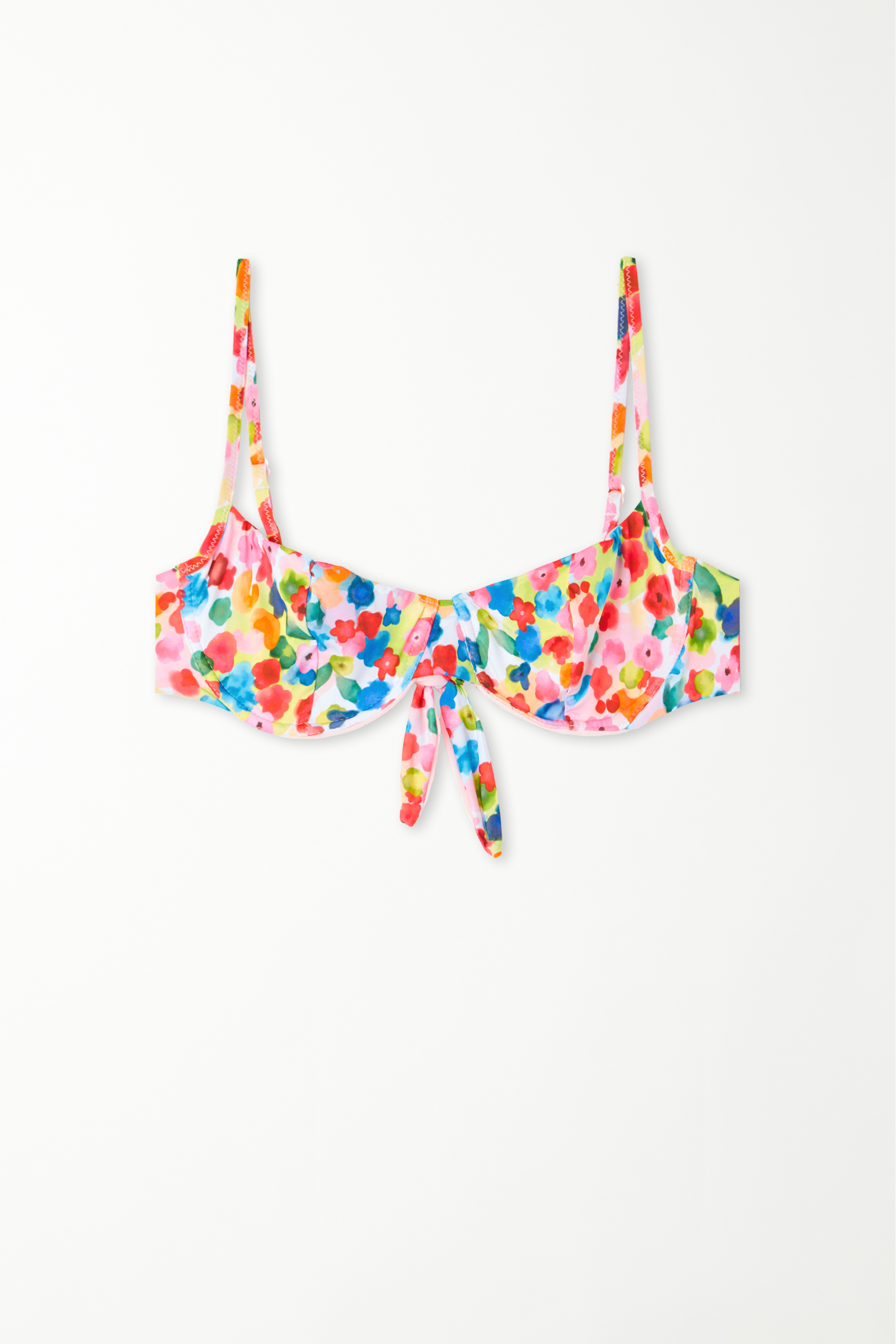 Watercolor Flowers Balconette Bikini Top