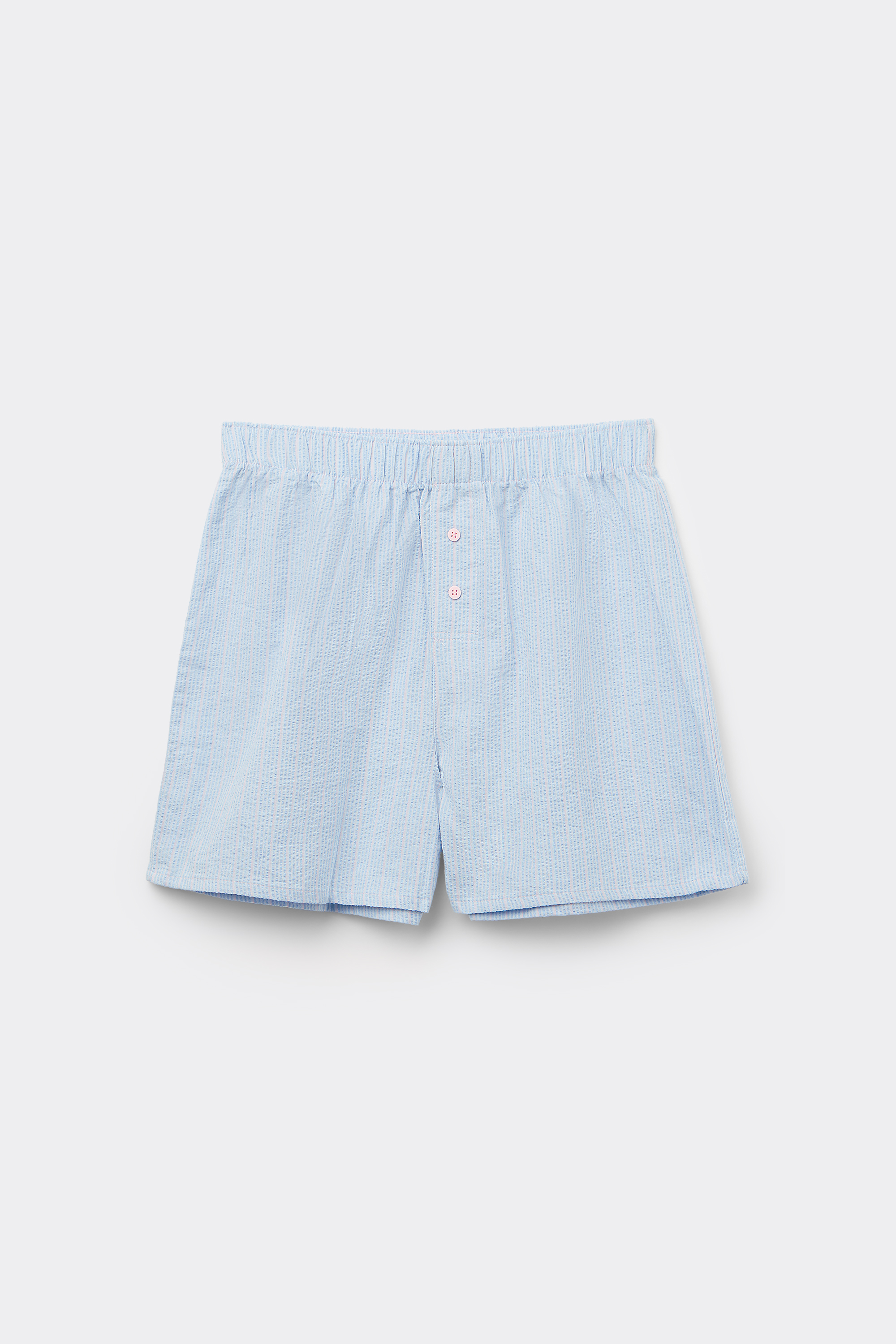 Crinkle Print Cotton Canvas Shorts