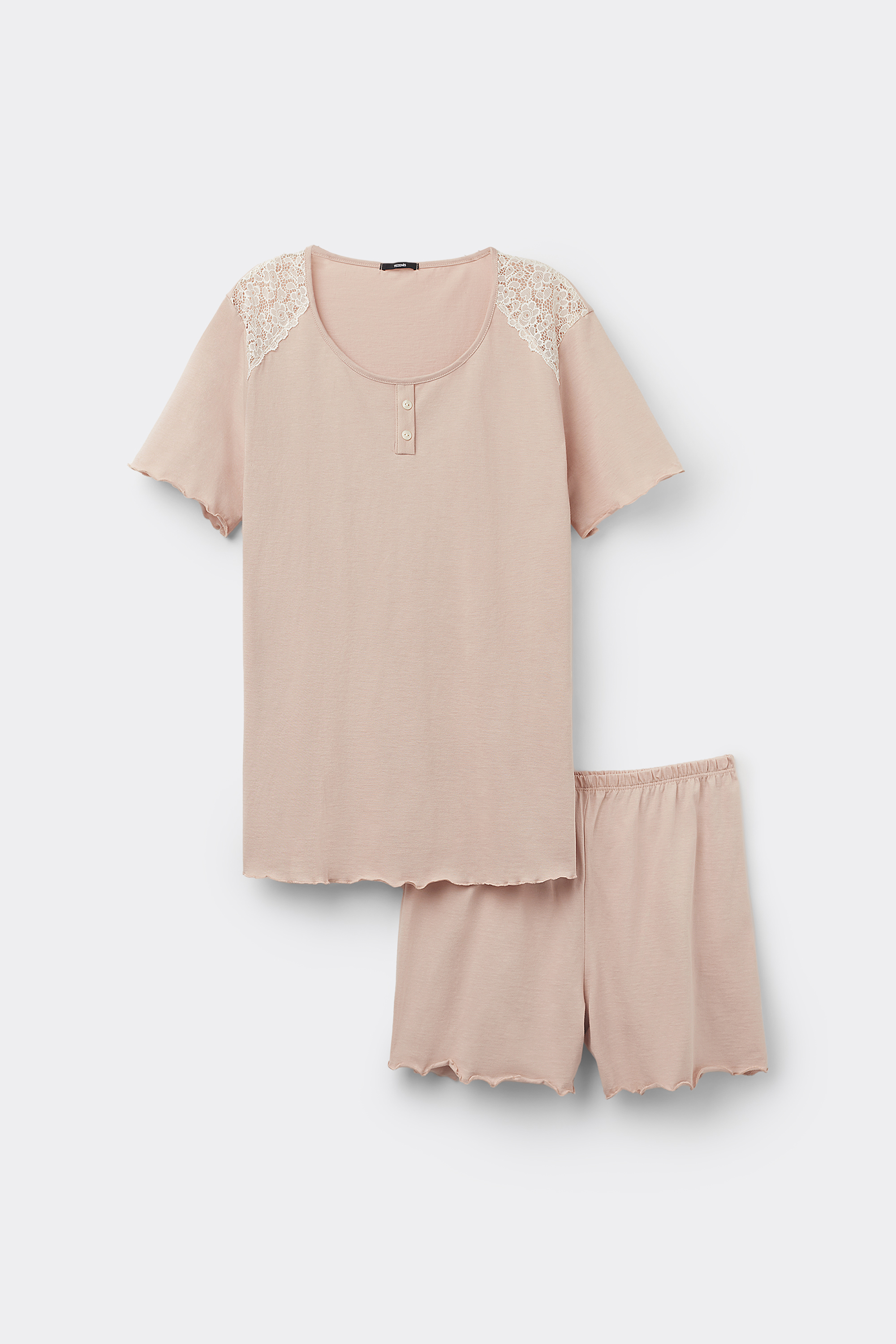 Короткая Хлопковая Пижама Delicate Touch с Короткими Рукавами