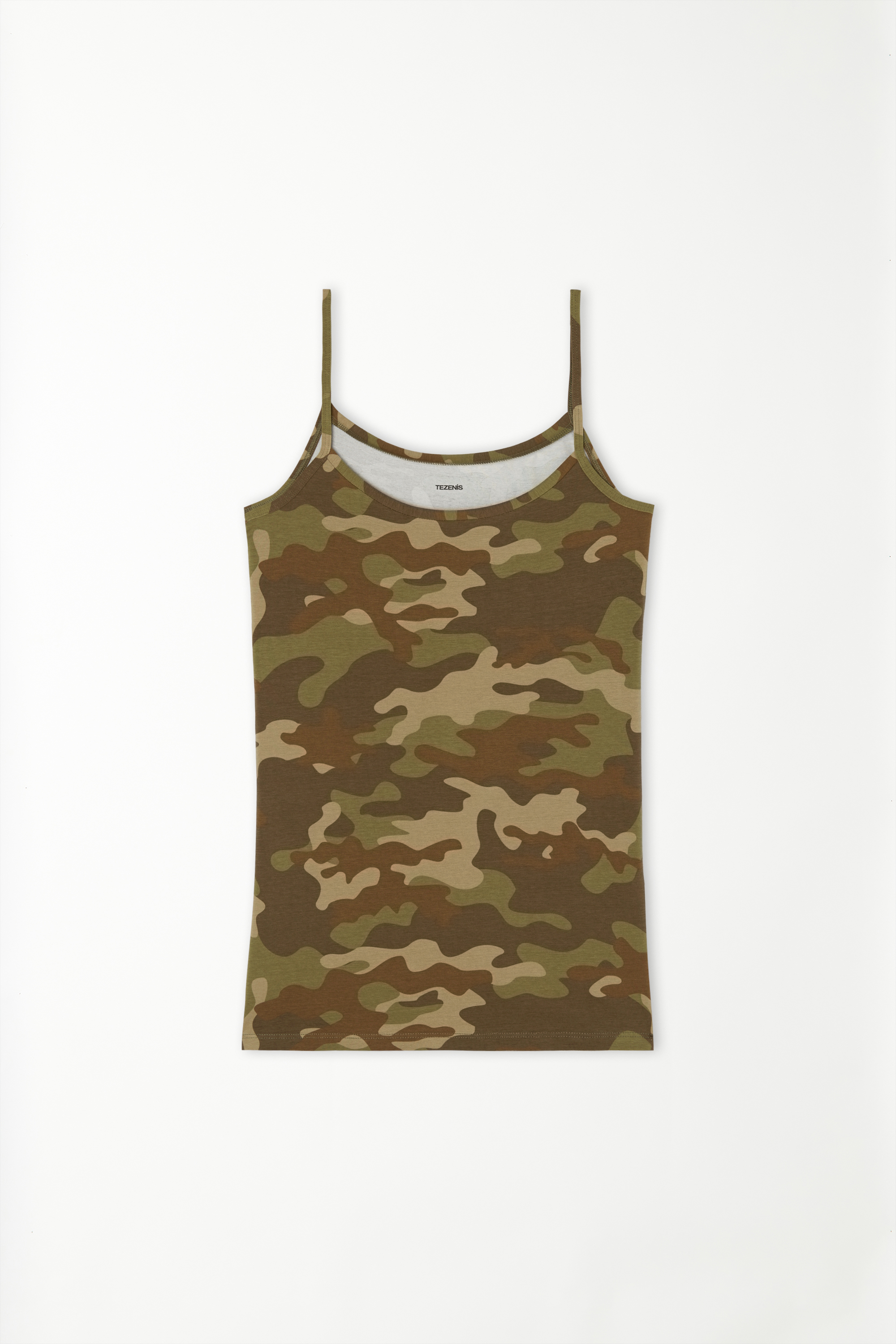 Round-Neck Camisole in Stretch Cotton
