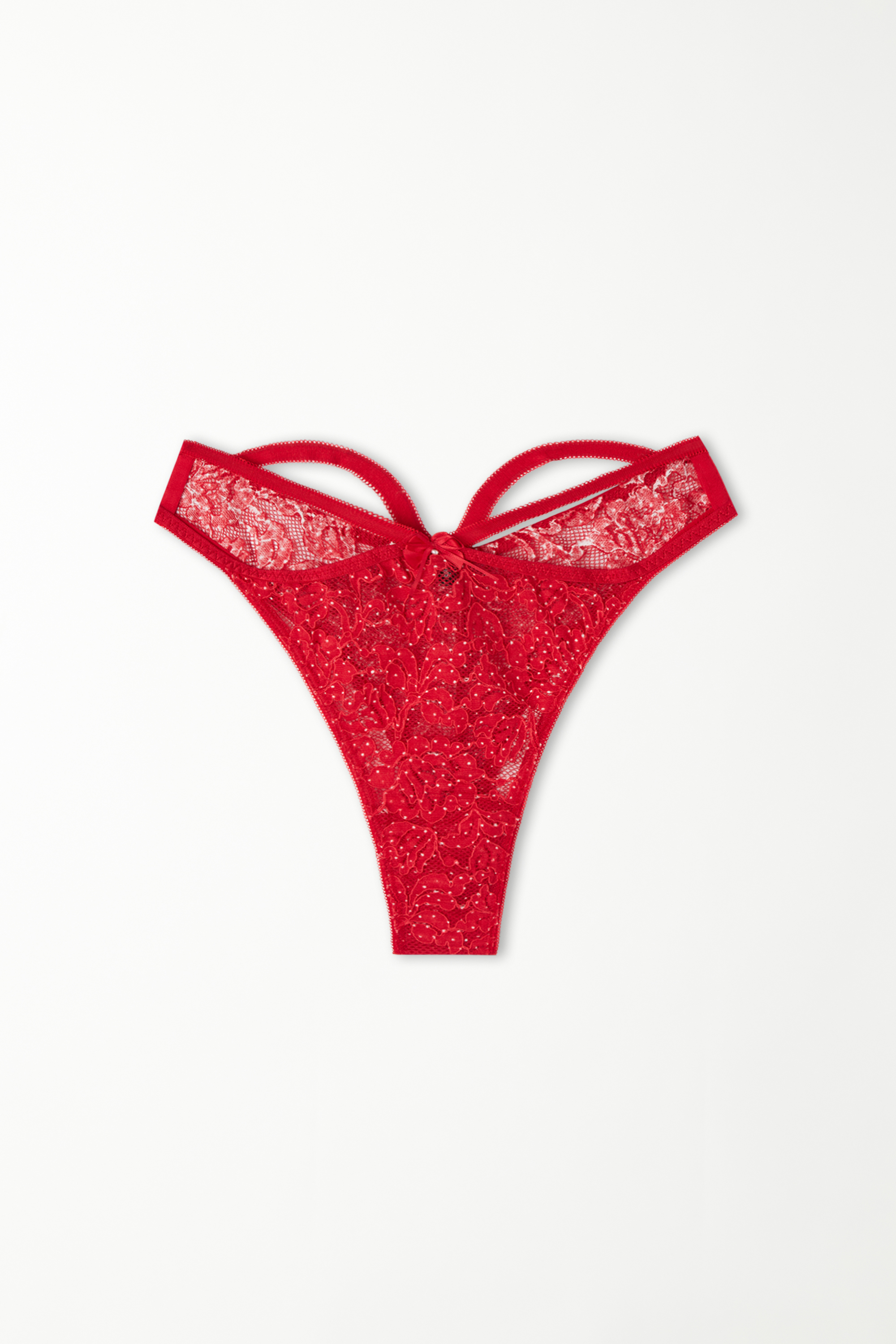 Brazilian mit hohem Beinausschnitt Tanga Red Roses Pois