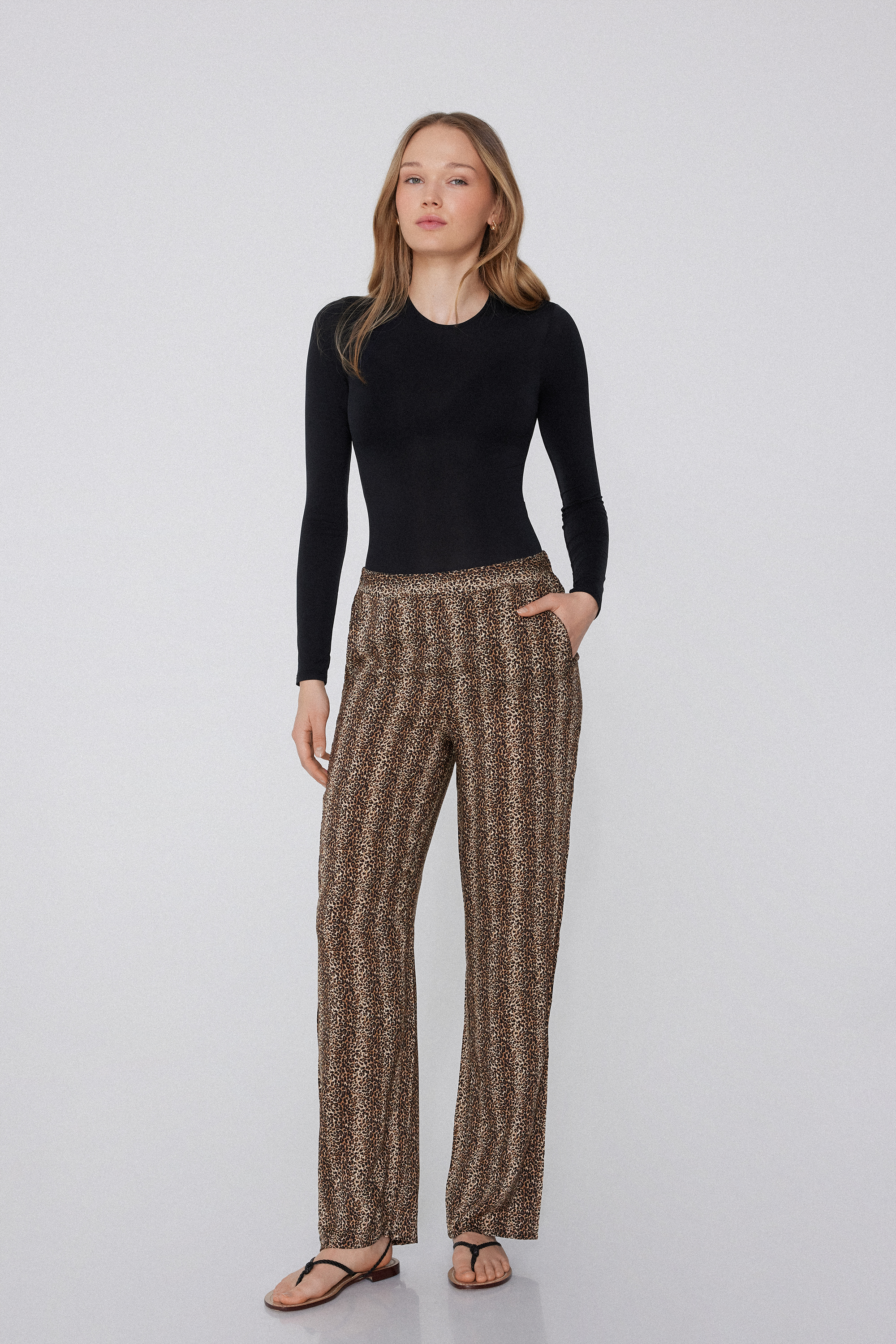 Pantalon Droit en Toile de Viscose